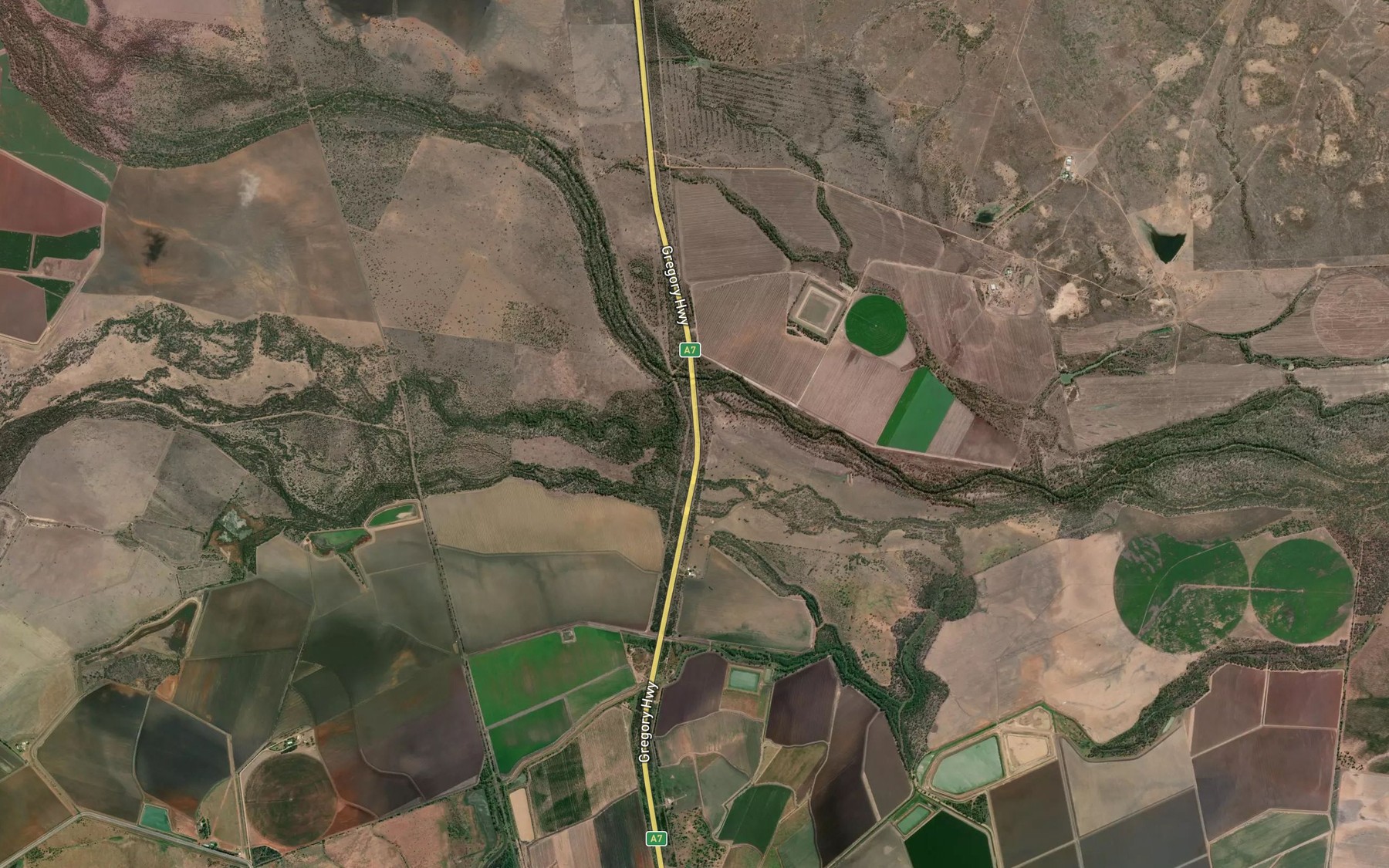 Satellite map of the Theresa Creek