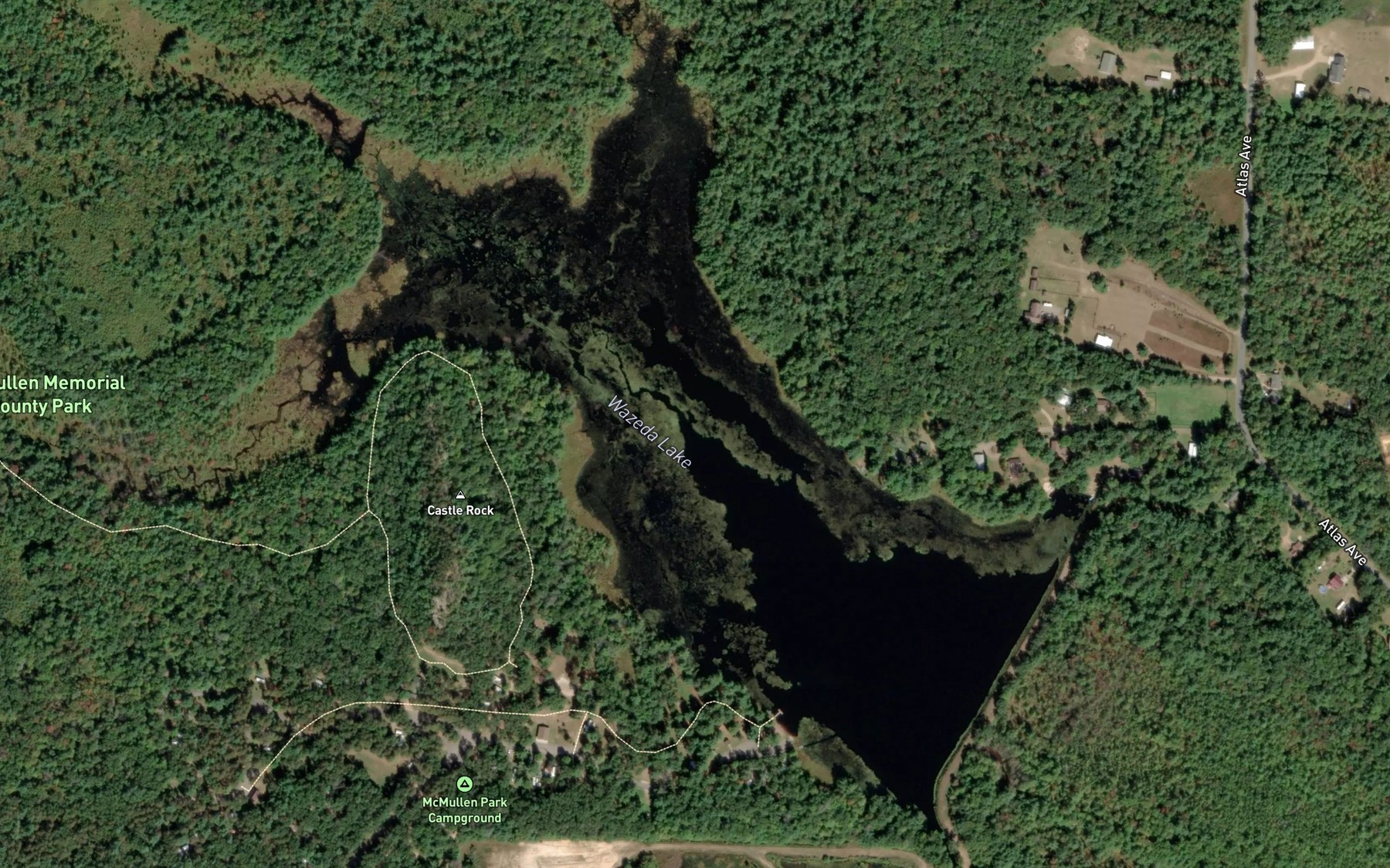 Satellite map of the Wazeda Lake