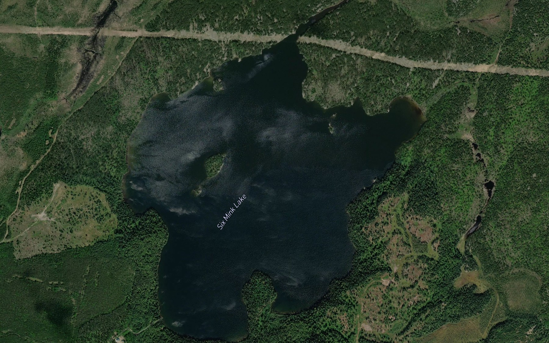Satellite map of the Six Mink Lake