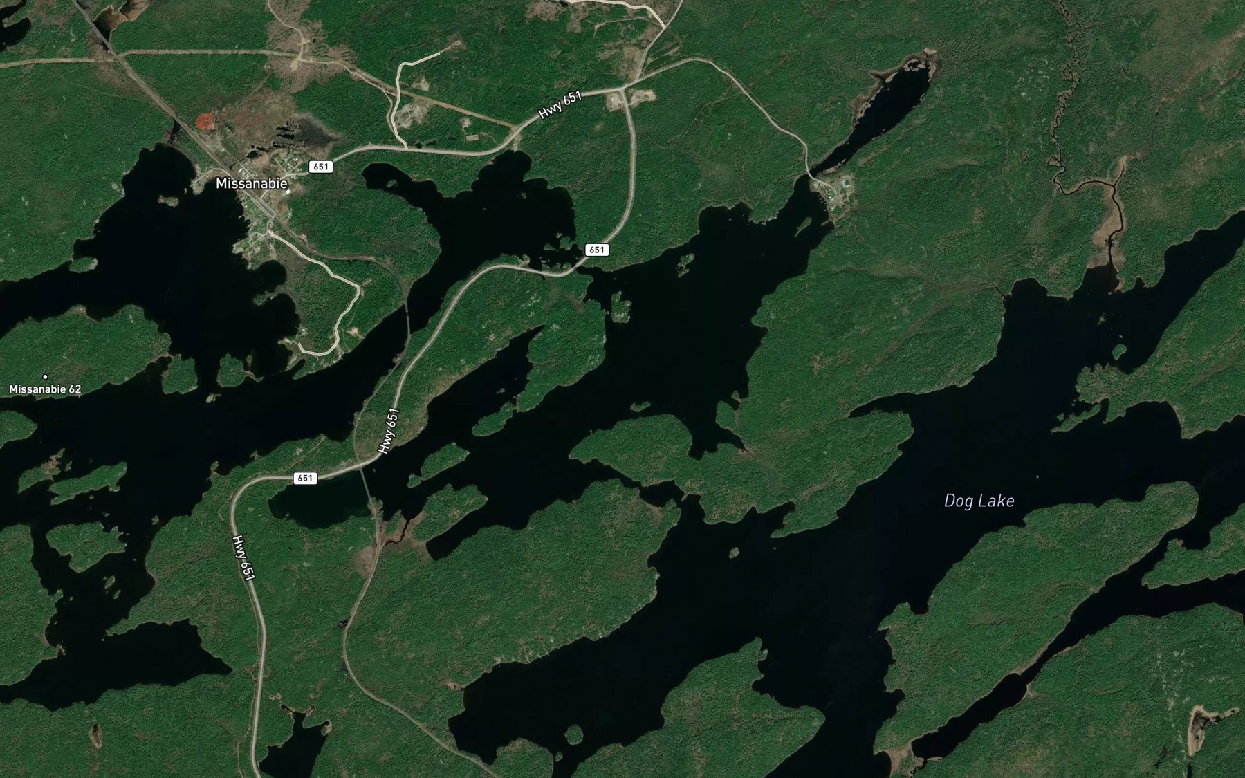 Satellite map of the Hay Bay