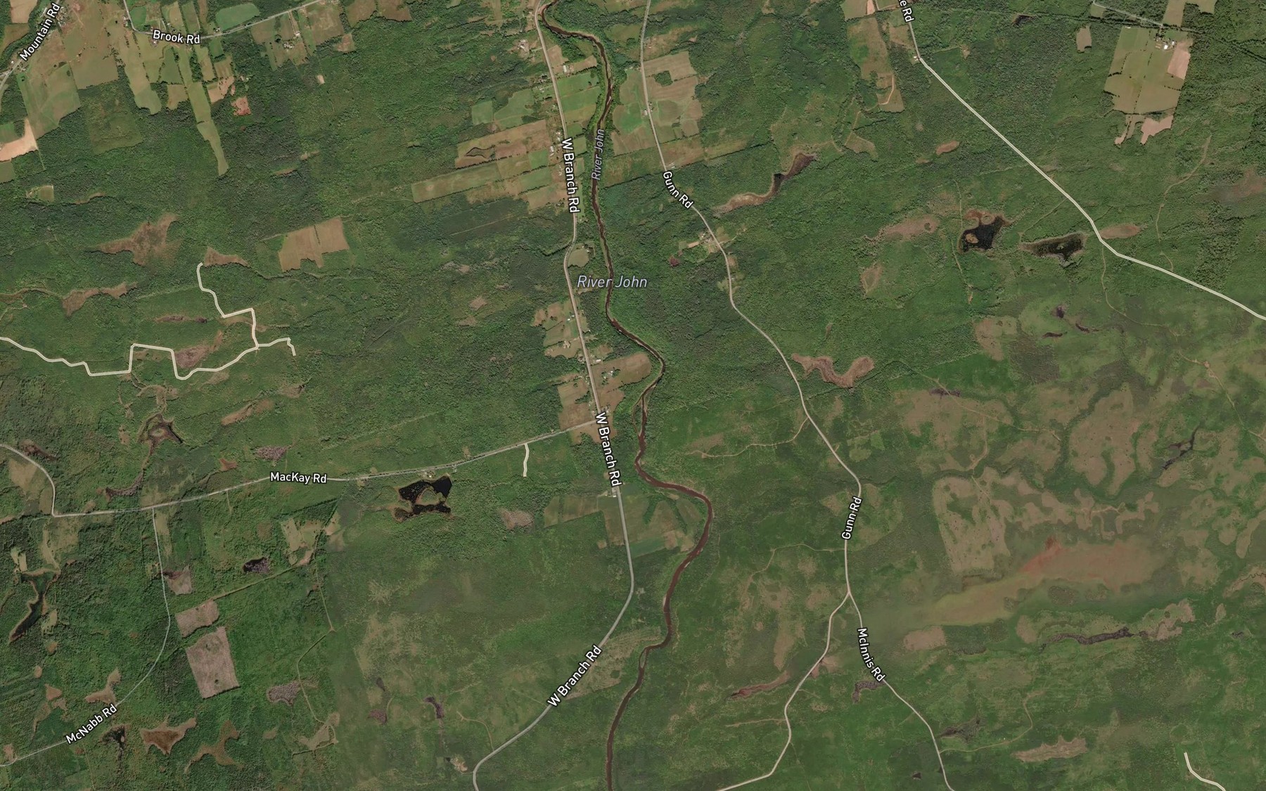 Satellite map of the Mine Brook