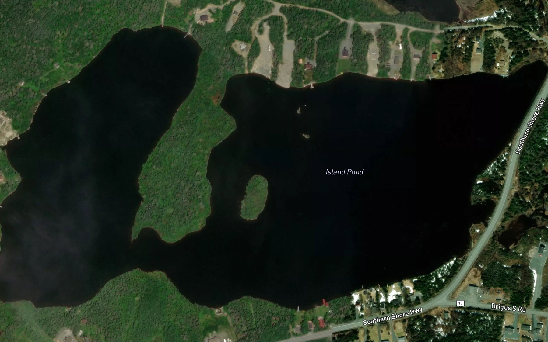 Satellite map of the Island Pond