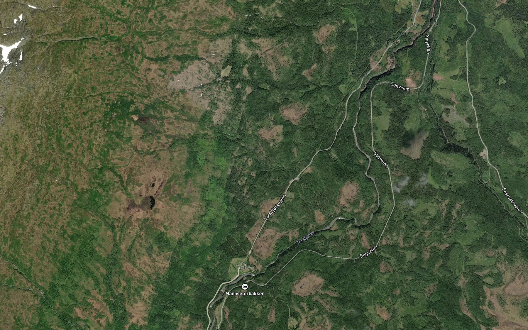 Satellite map of the Mannlibekken