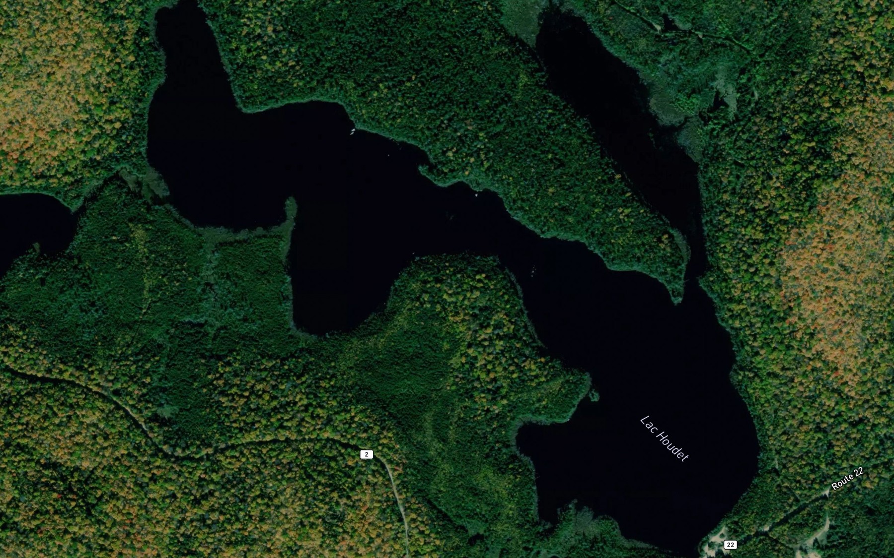 Satellite map of the Lac Houdet