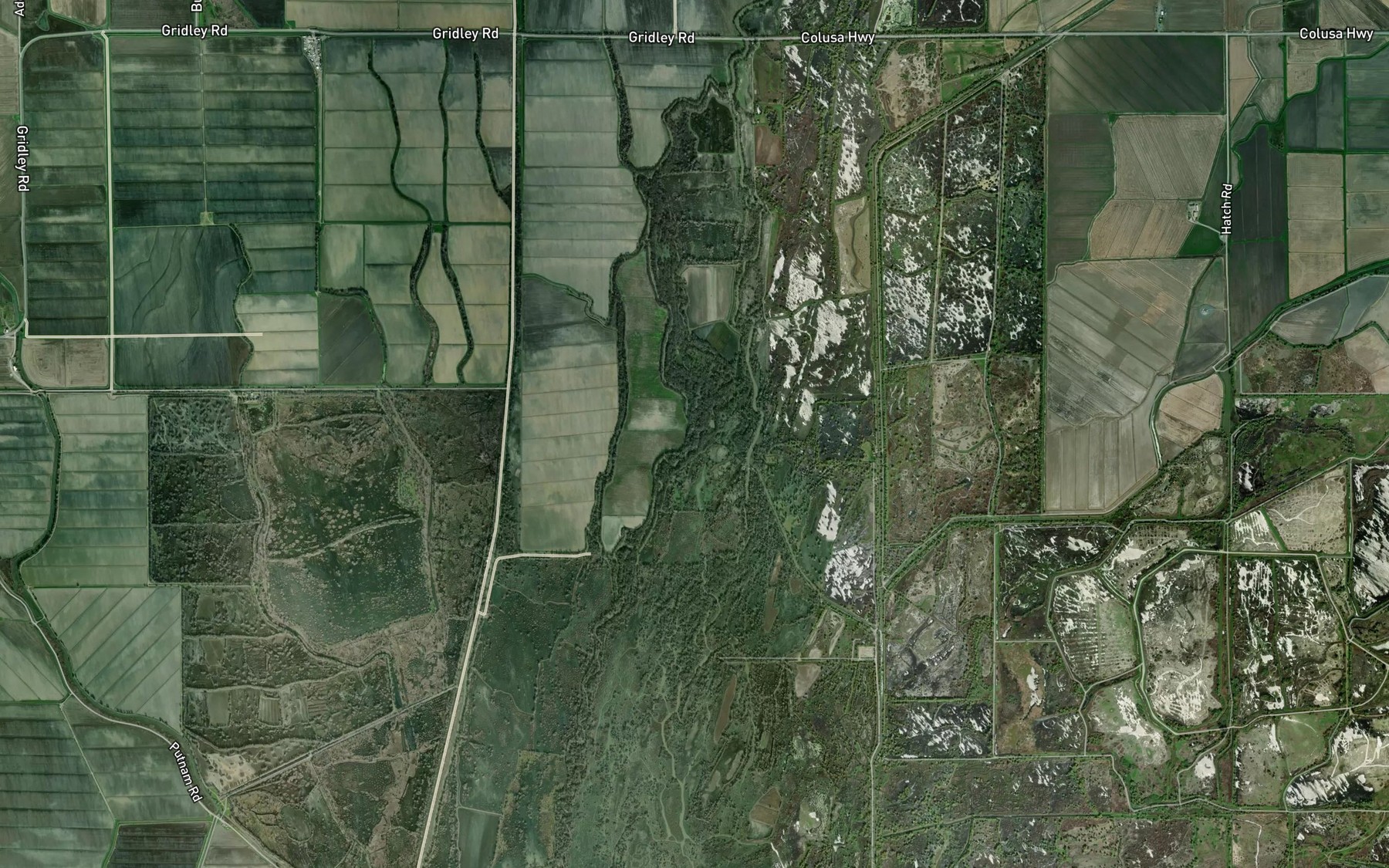 Satellite map of the Angel Slough