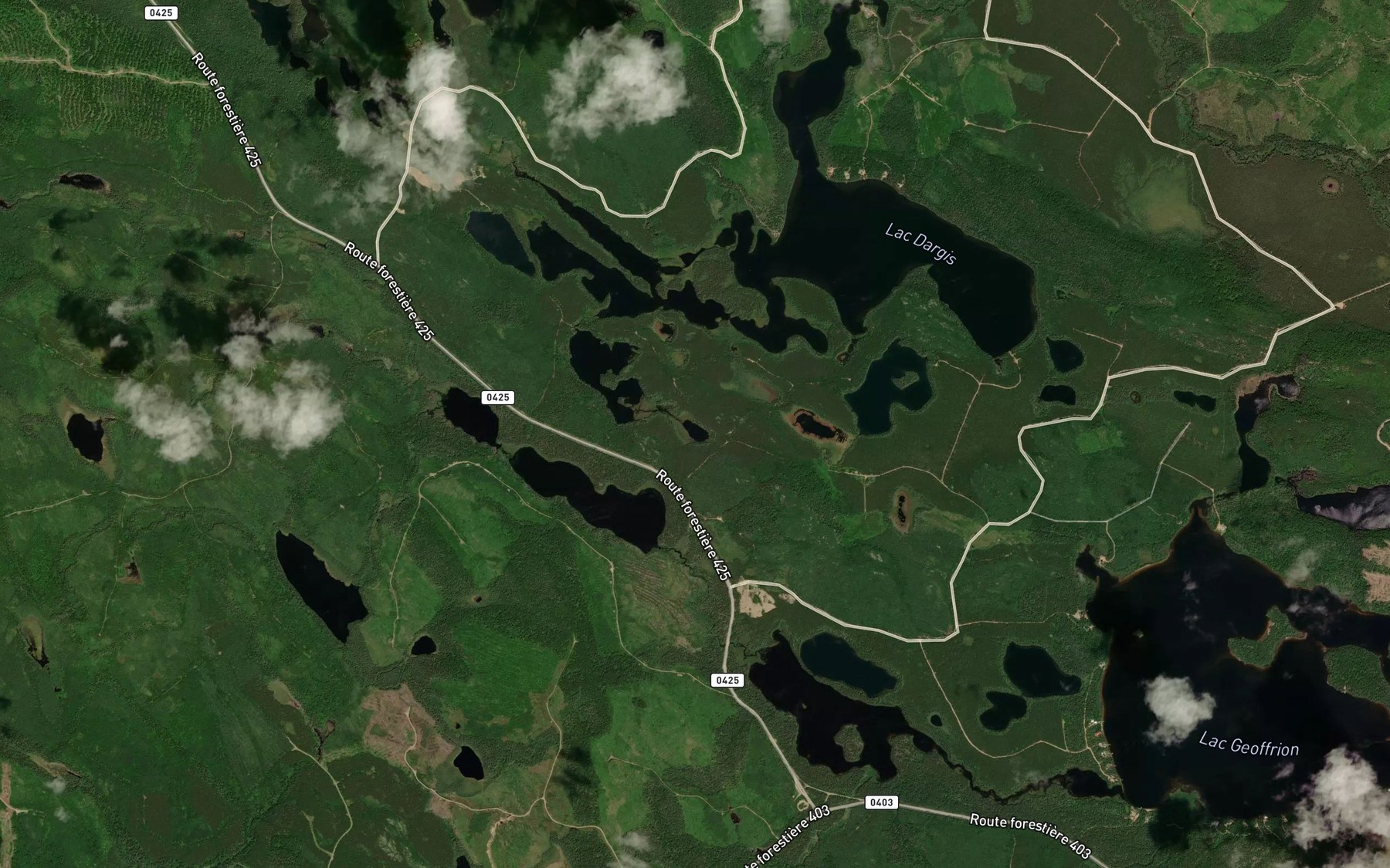 Satellite map of the Lac Ponoka