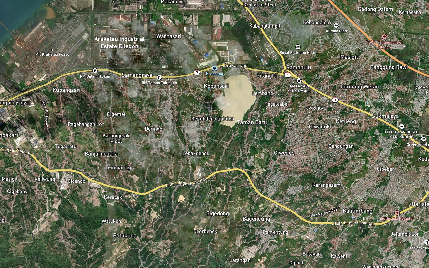 Satellite map of the Ci Tamiang