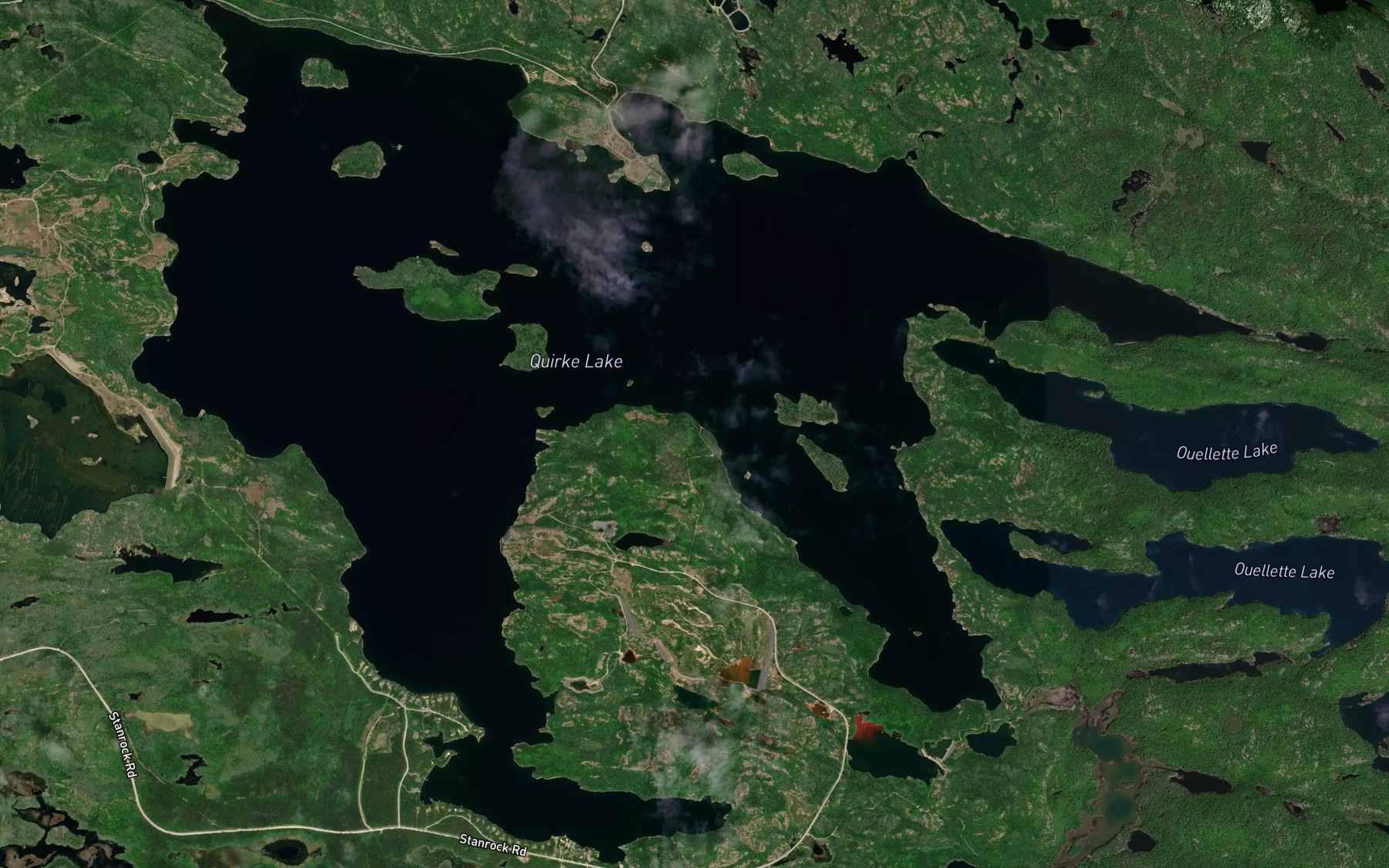Satellite map of the Quirke Lake