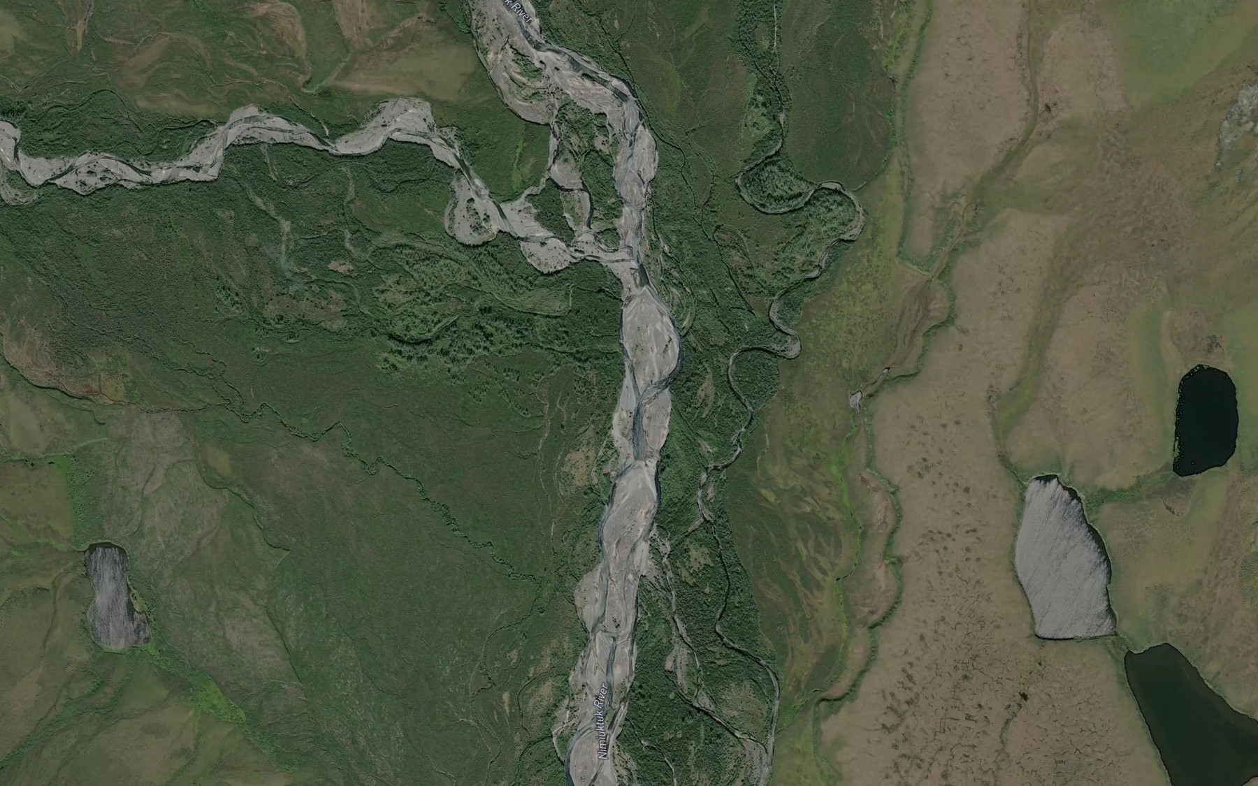 Satellite map of the Tumit Creek