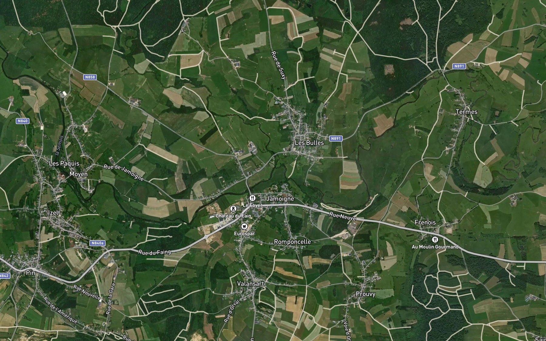 Satellite map of the Vierre