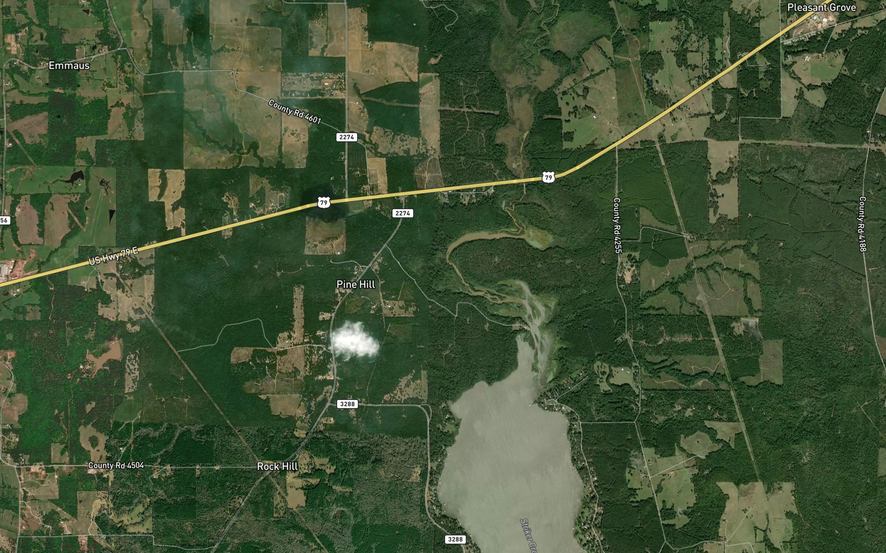 Satellite map of the Sampson Creek