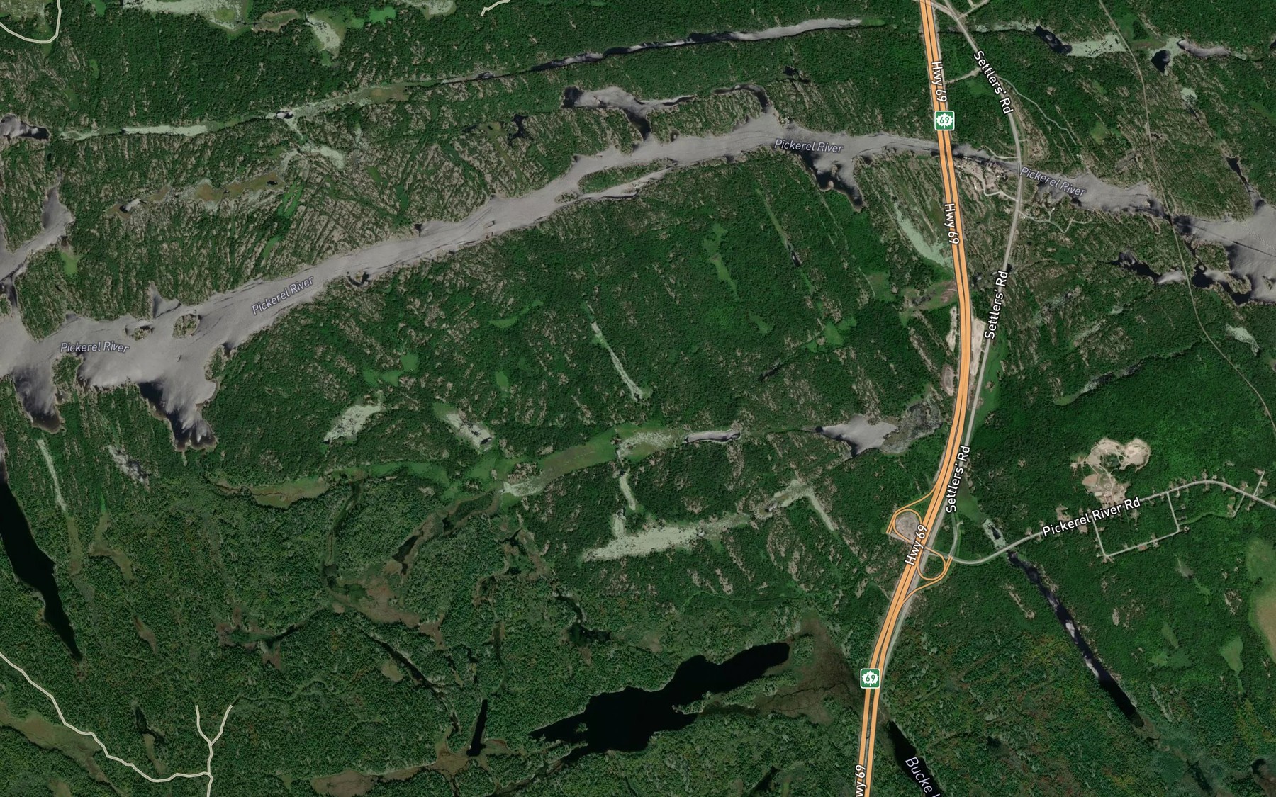 Satellite map of the Twin Narrows