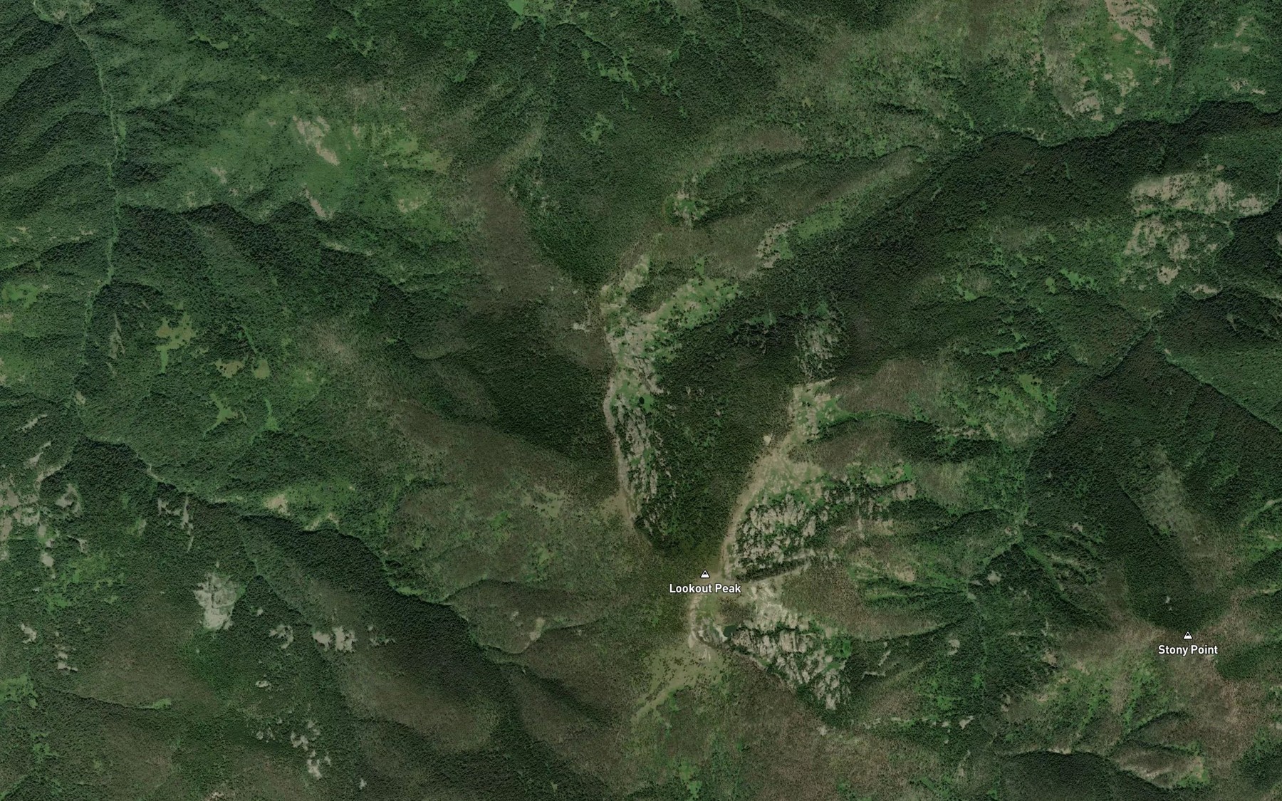 Satellite map of the Lookout Lake