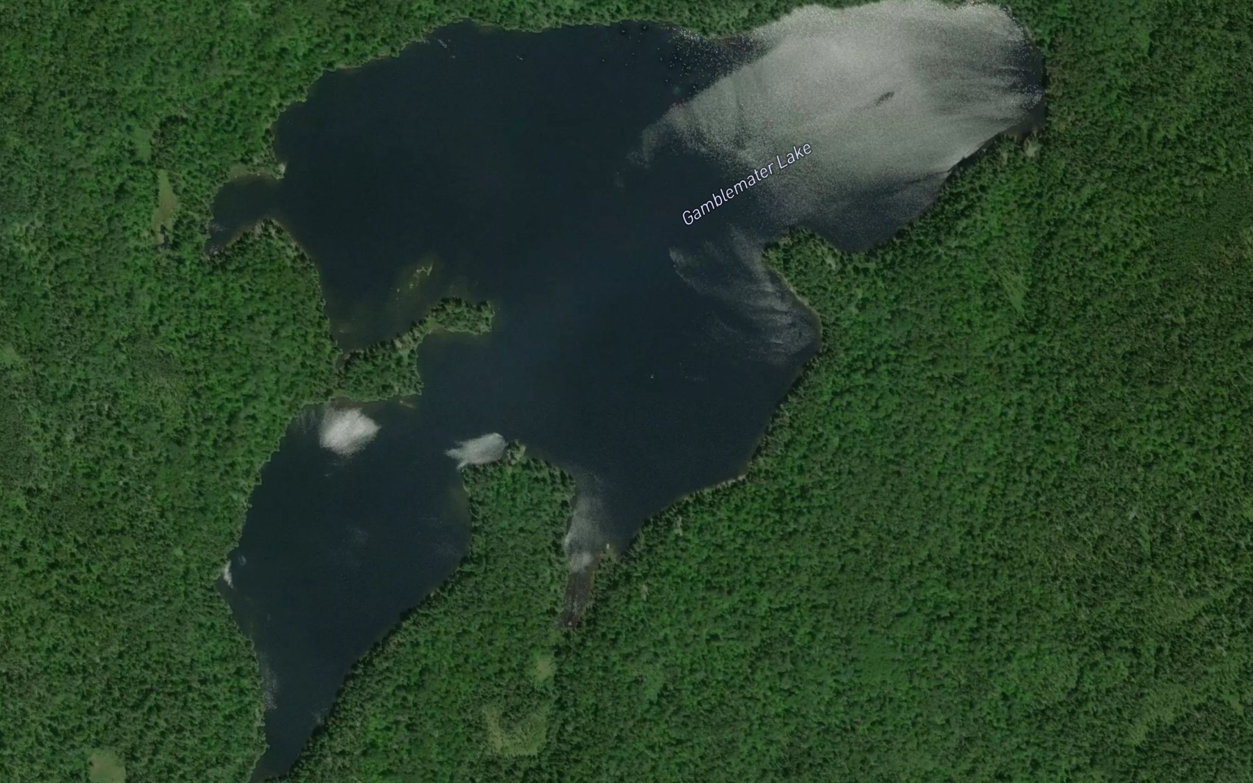 Satellite map of the Gamblemater Lake