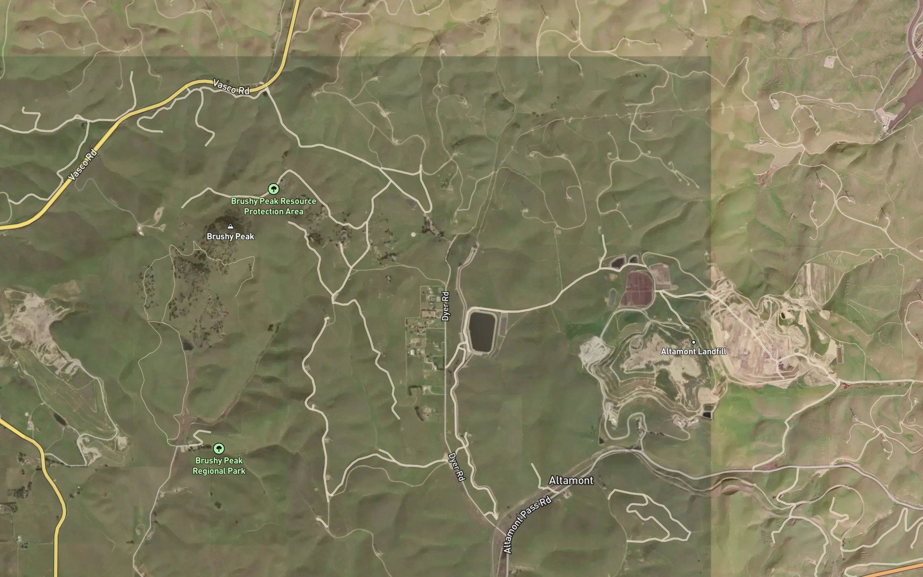 Satellite map of the South Bay Aqueduct