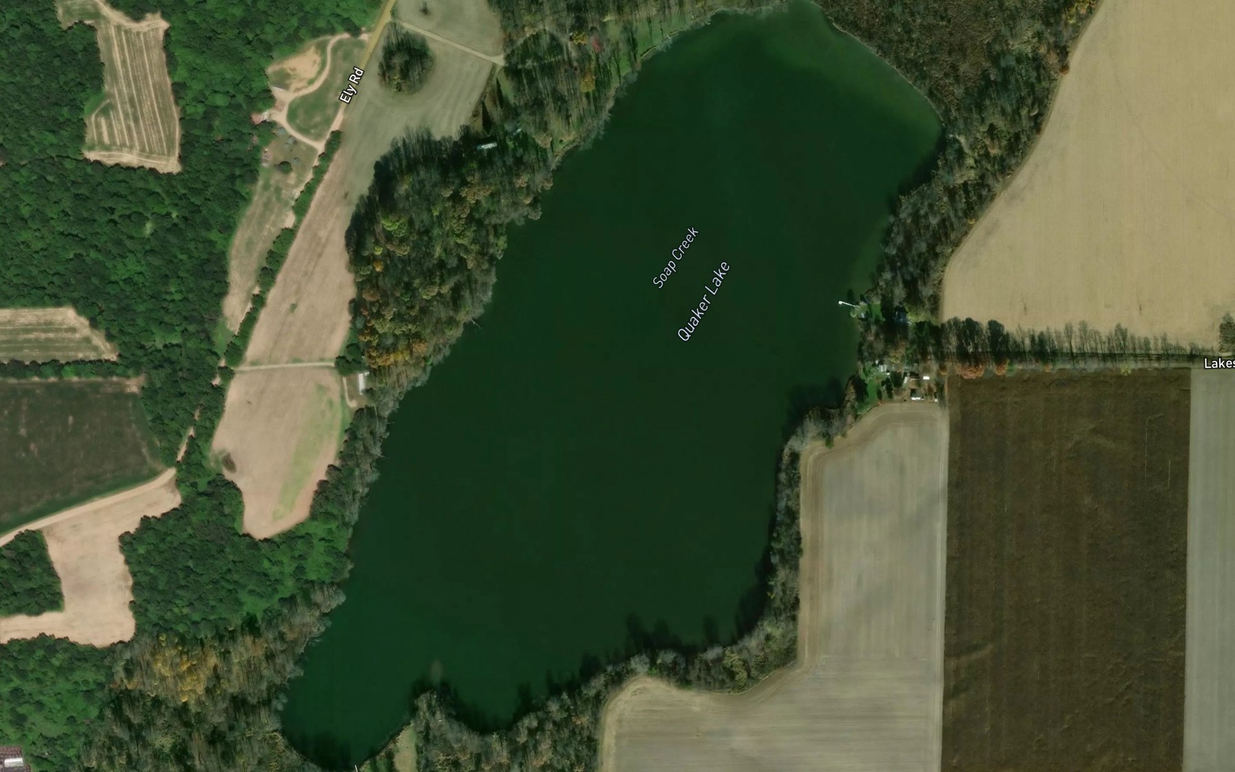 Satellite map of the Quaker Lake