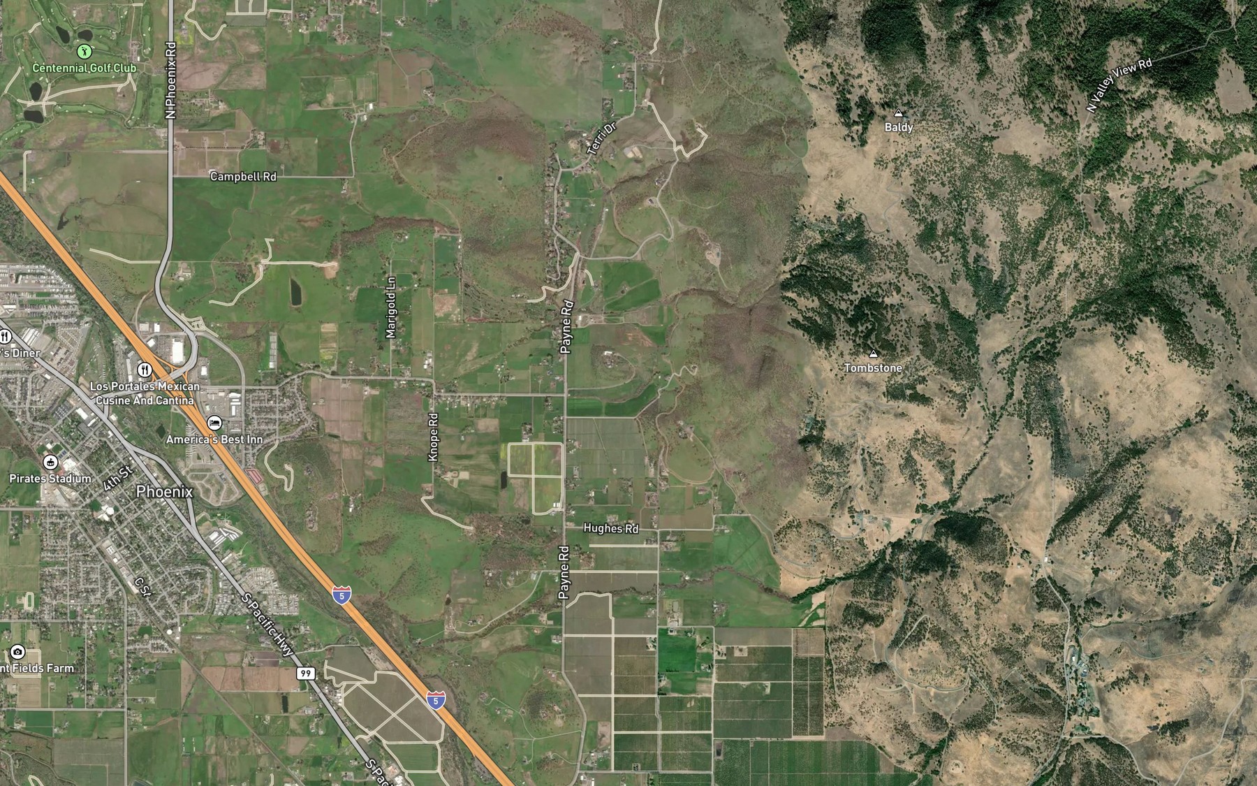 Satellite map of the Holmes Reservoir