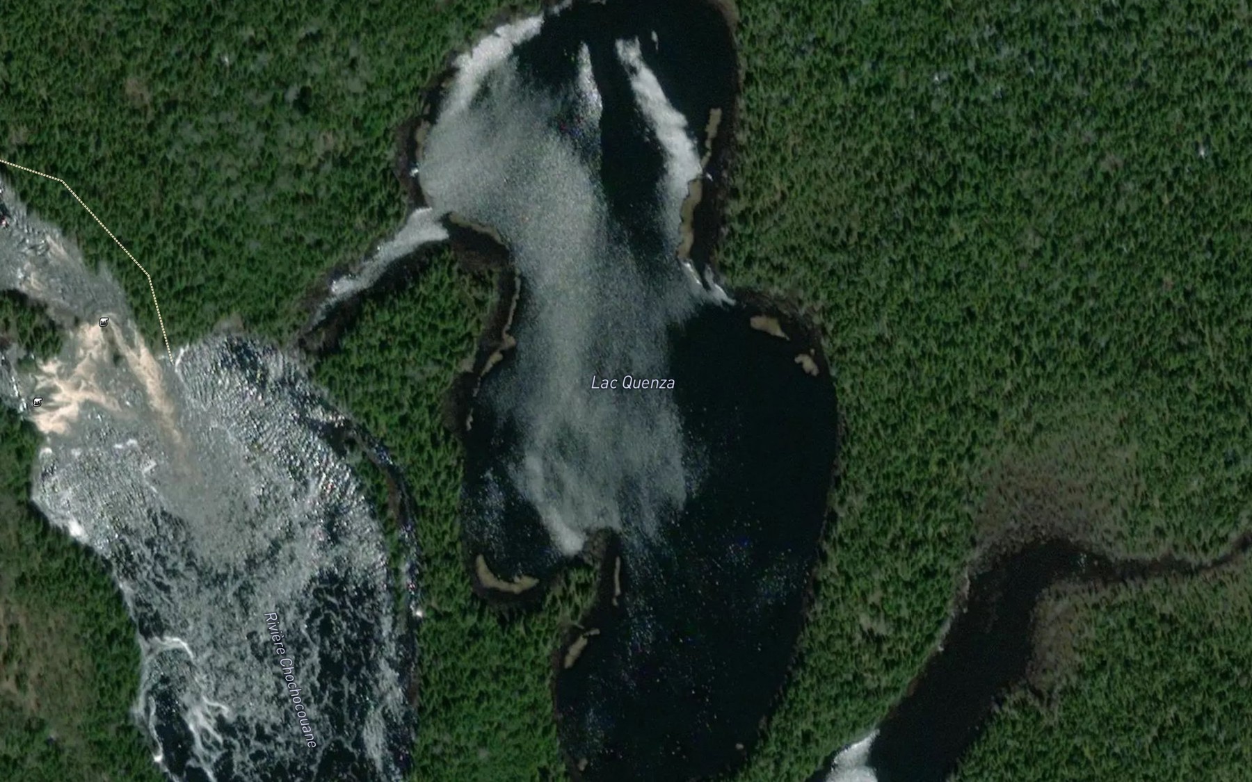 Satellite map of the Lac Quenza