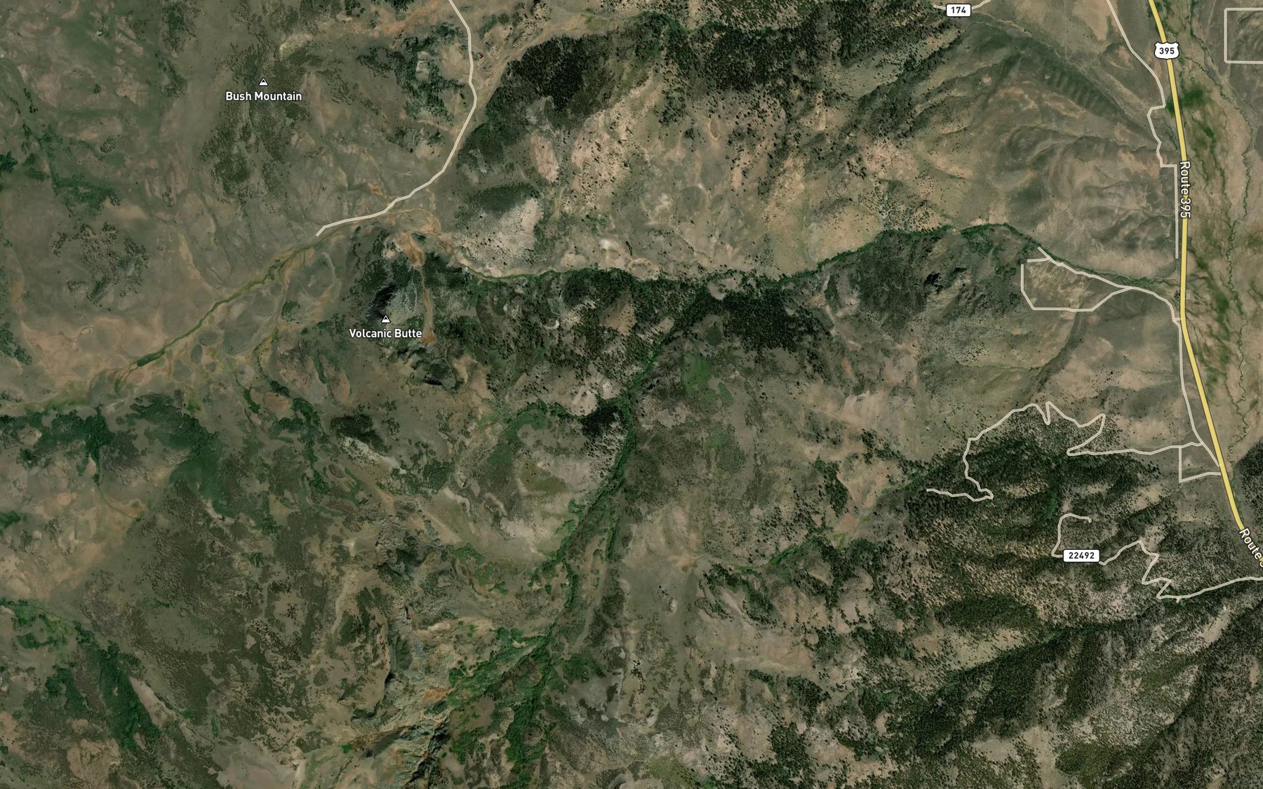 Satellite map of the Bull Creek