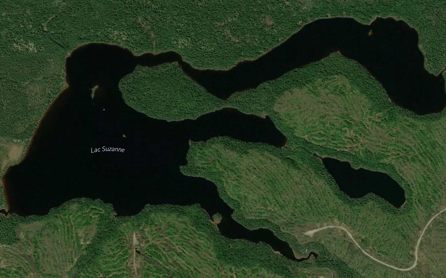Satellite map of the Lac Suzanne