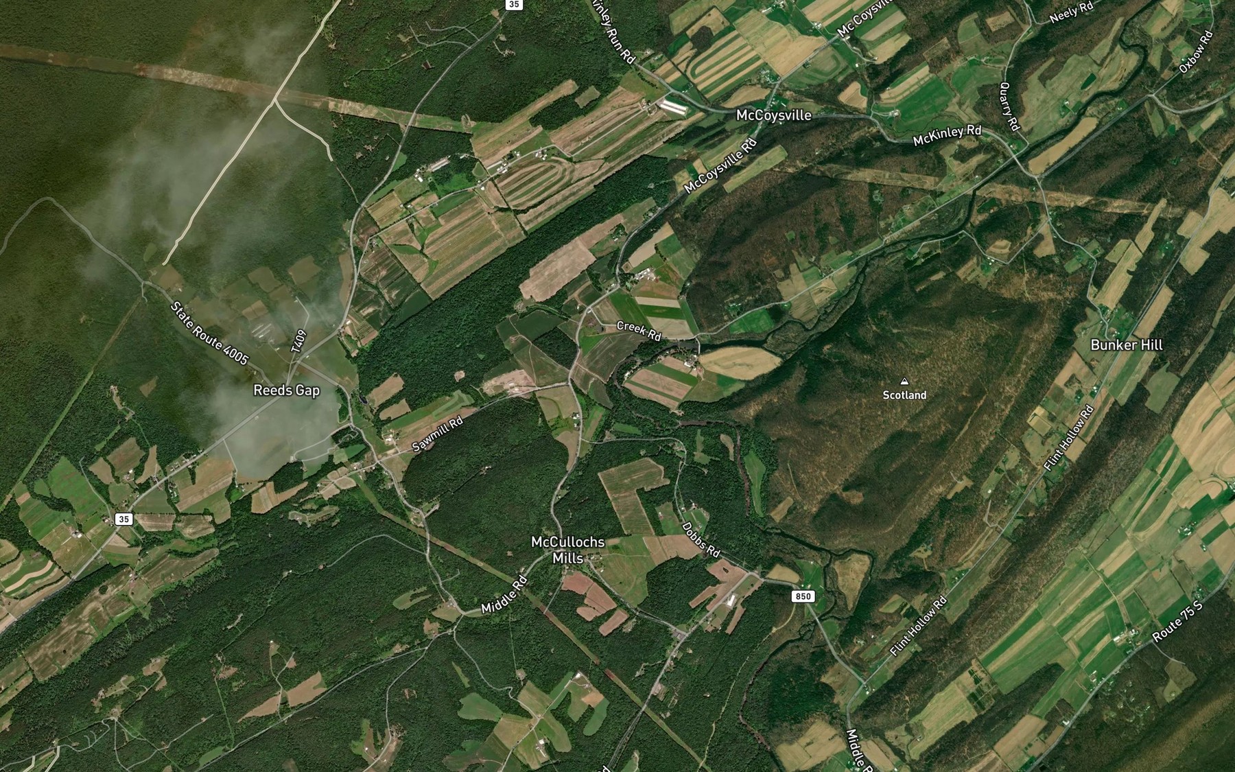 Satellite map of the Willow Run