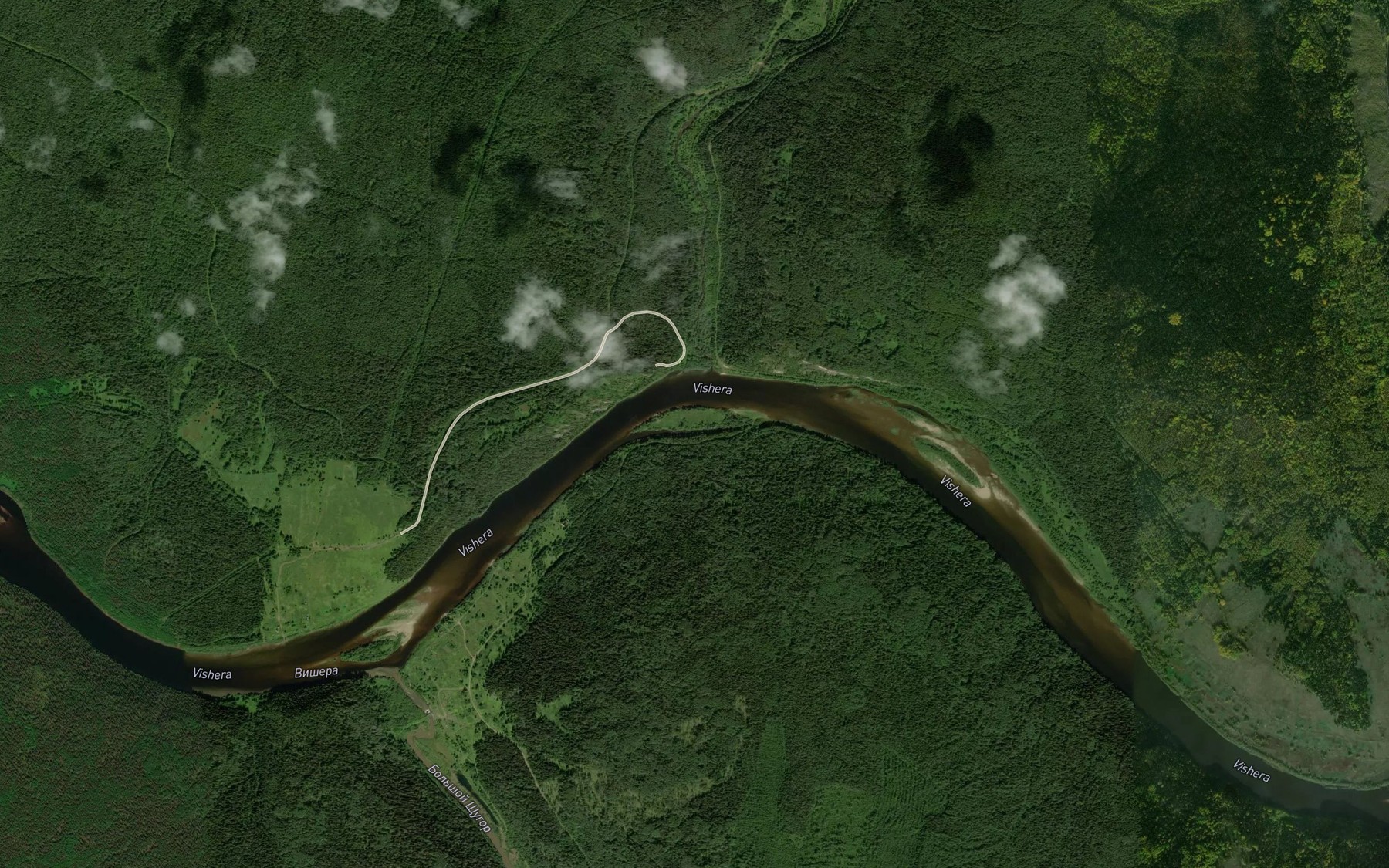 Satellite map of the Malyy Shchugor