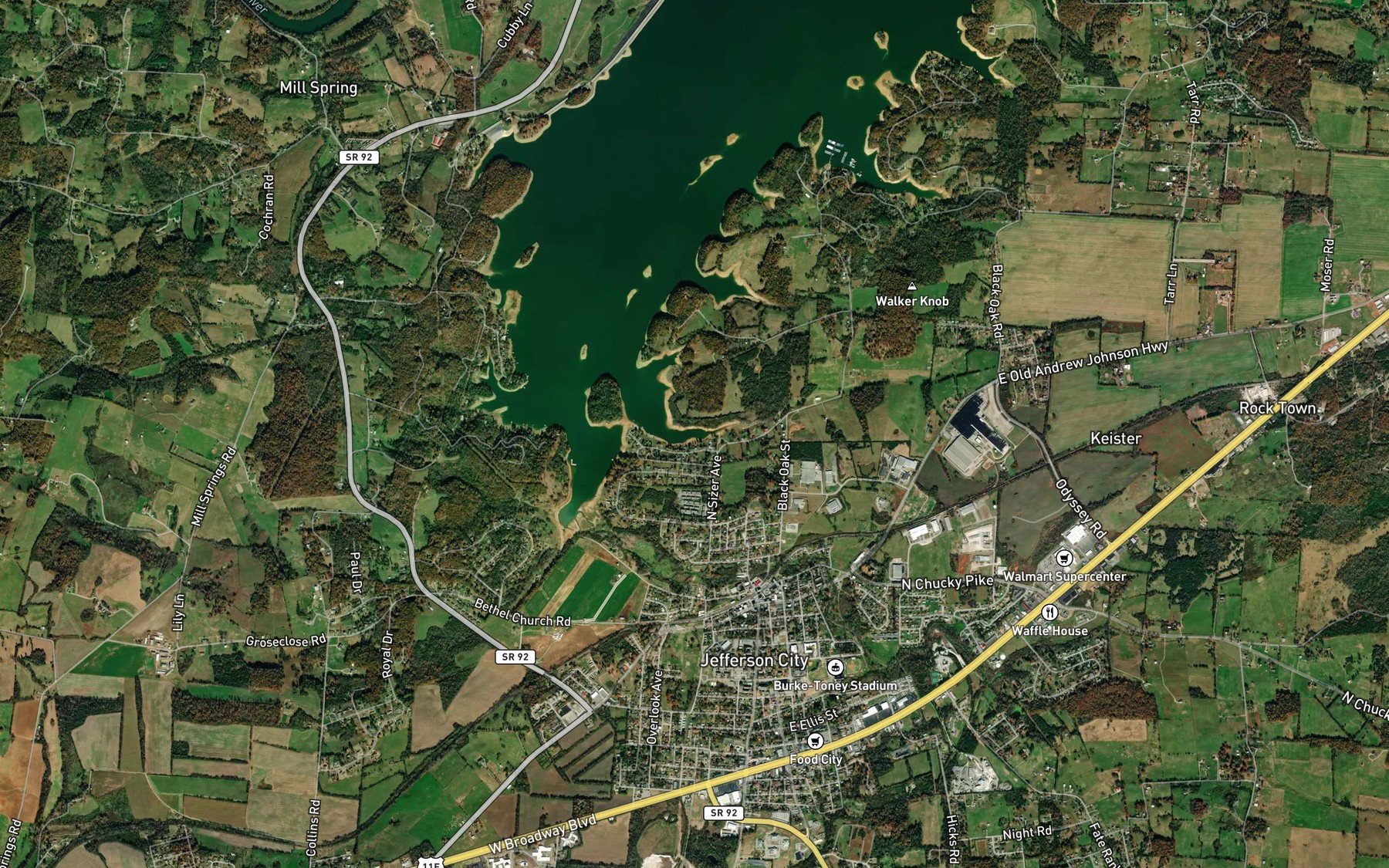 Satellite map of the Byrd Spring