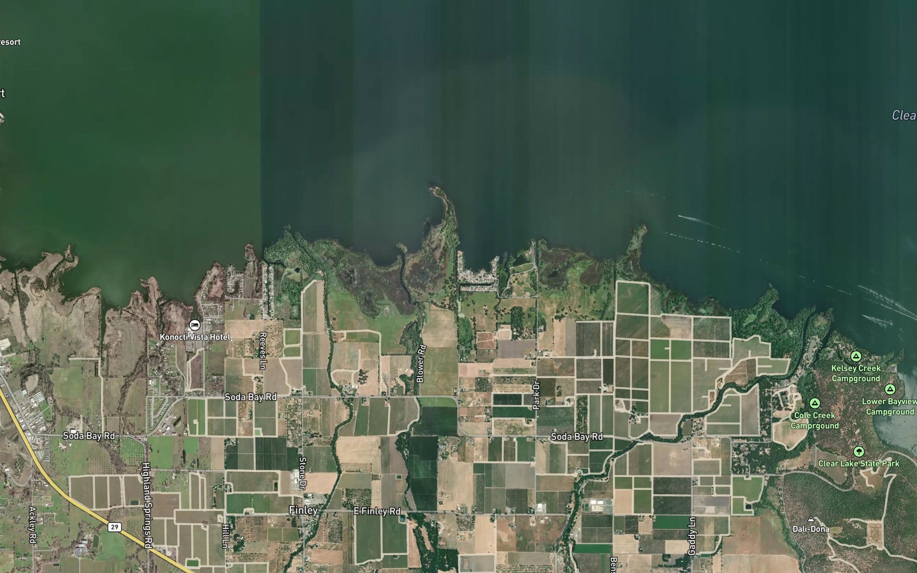 Satellite map of the Shirley Slough