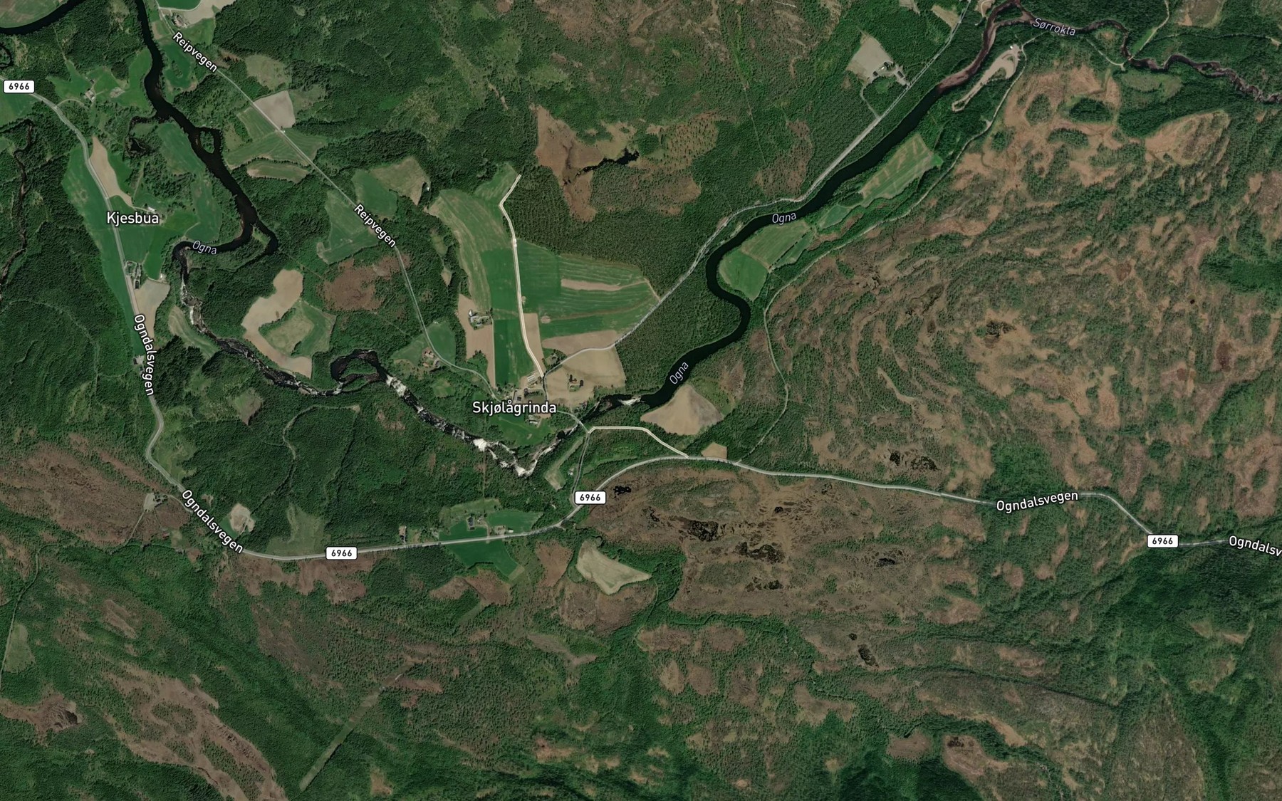 Satellite map of the Moafossen