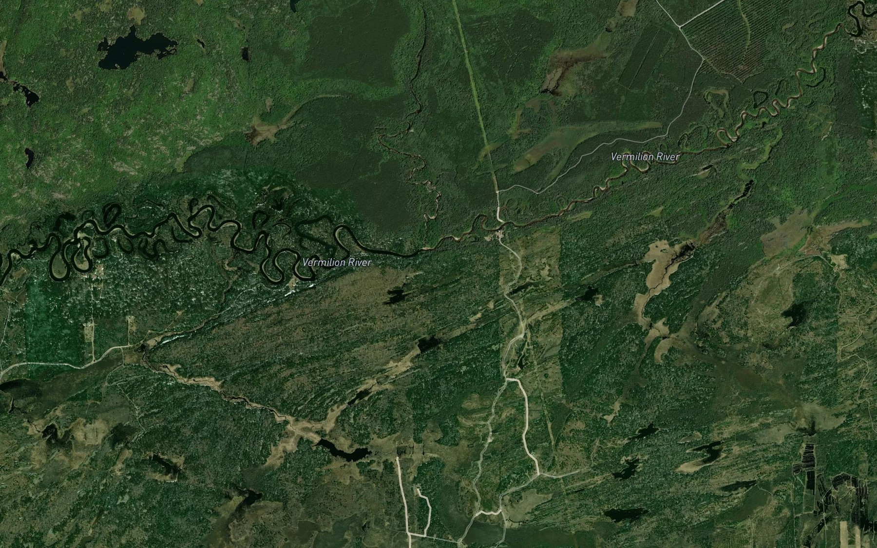 Satellite map of the Nelson River