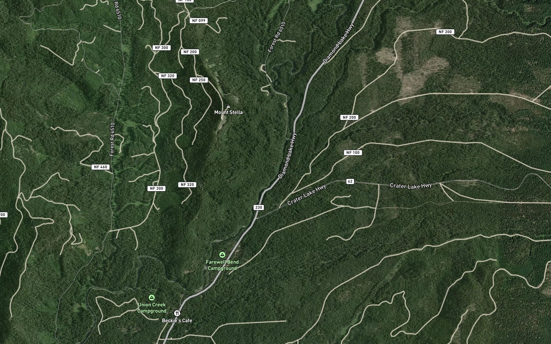 Satellite map of the Castle Creek