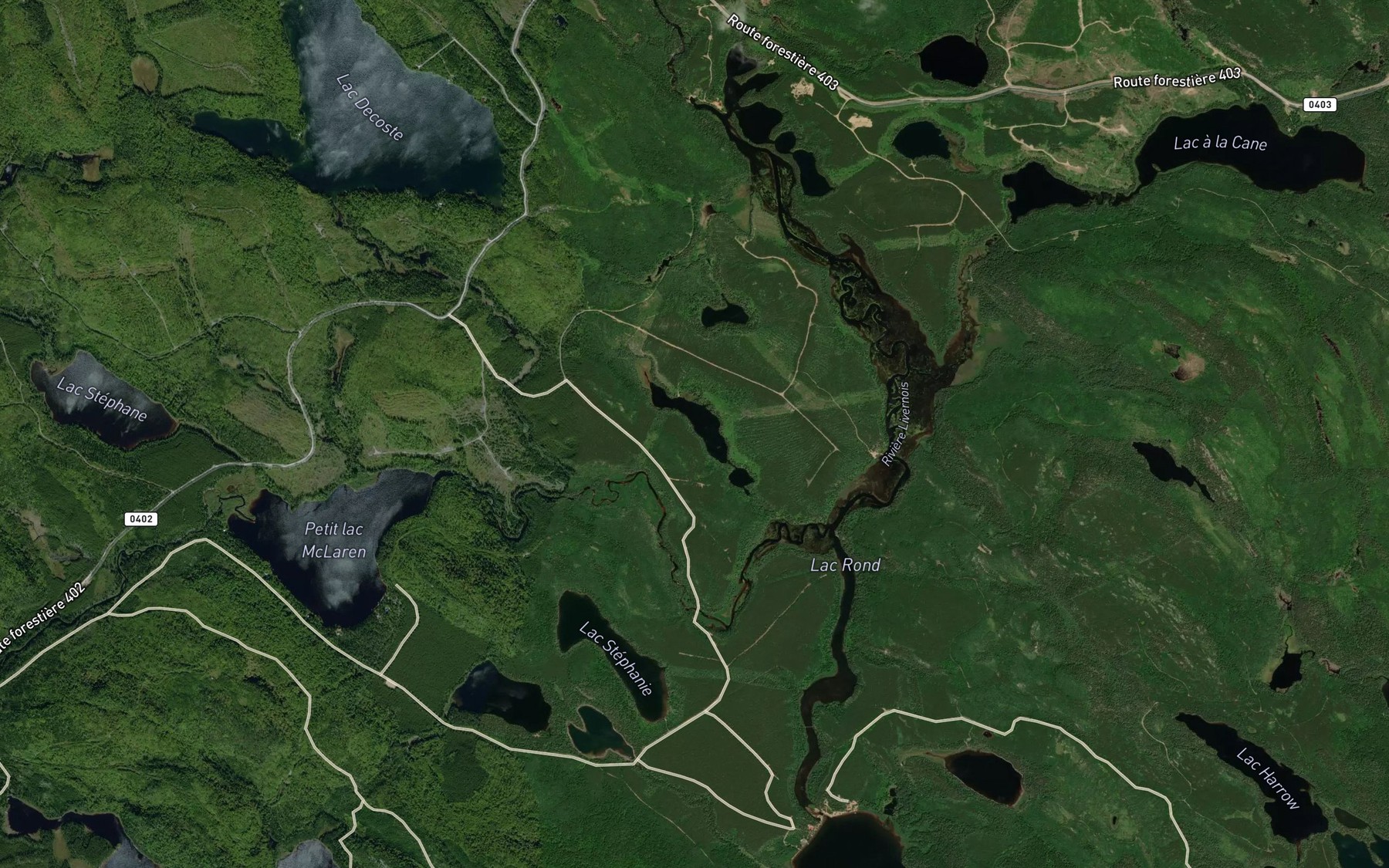 Satellite map of the Lac Passe