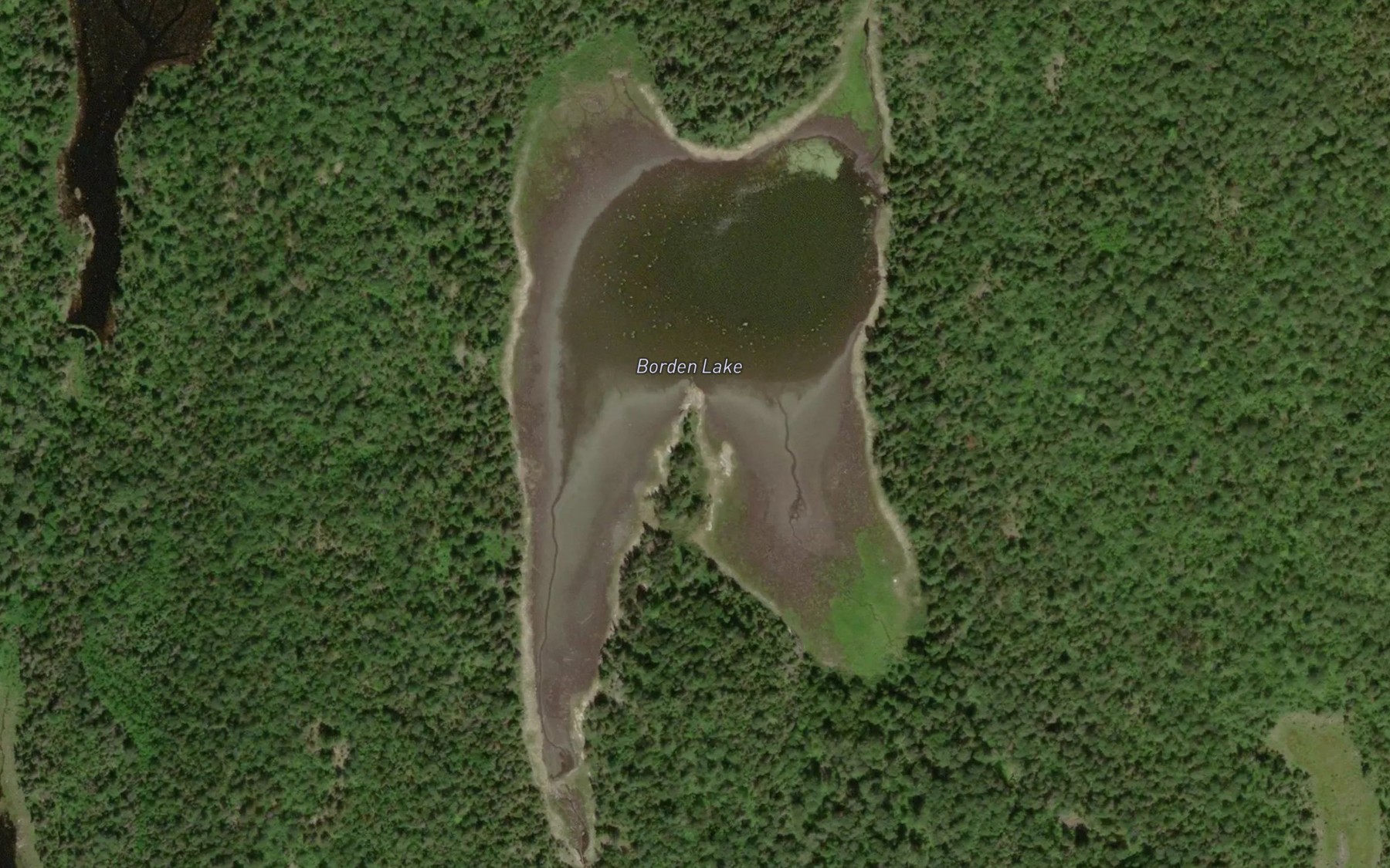 Satellite map of the Borden Lake