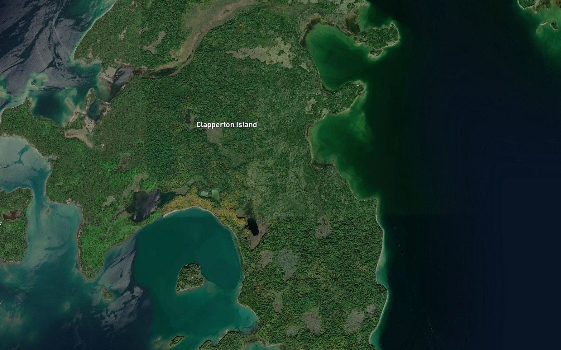 Satellite map of the Carling Bay