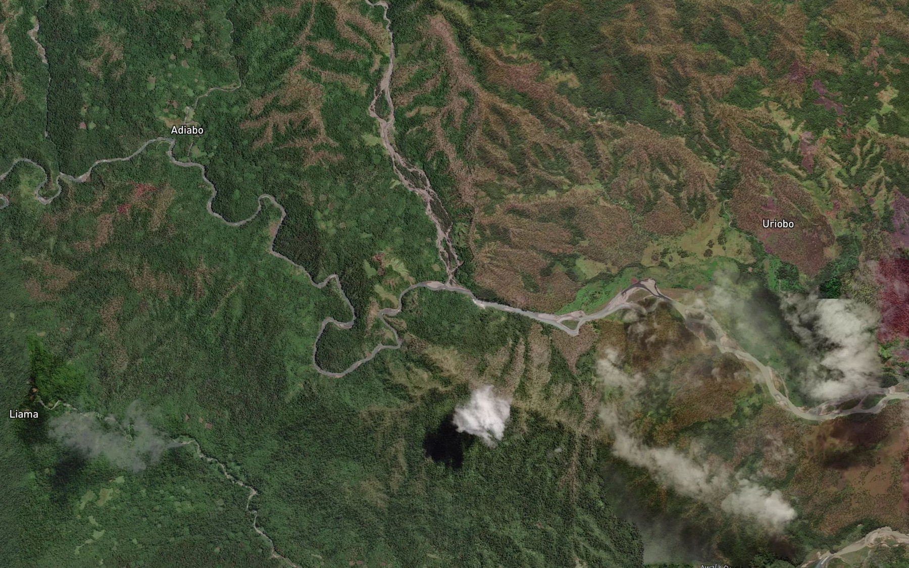 Satellite map of the Musia River