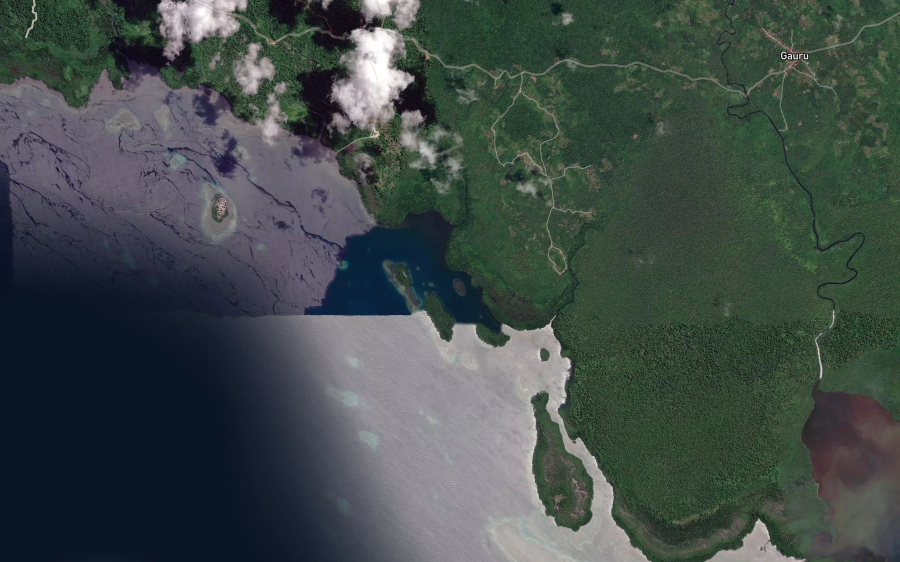 Satellite map of the Mabi River
