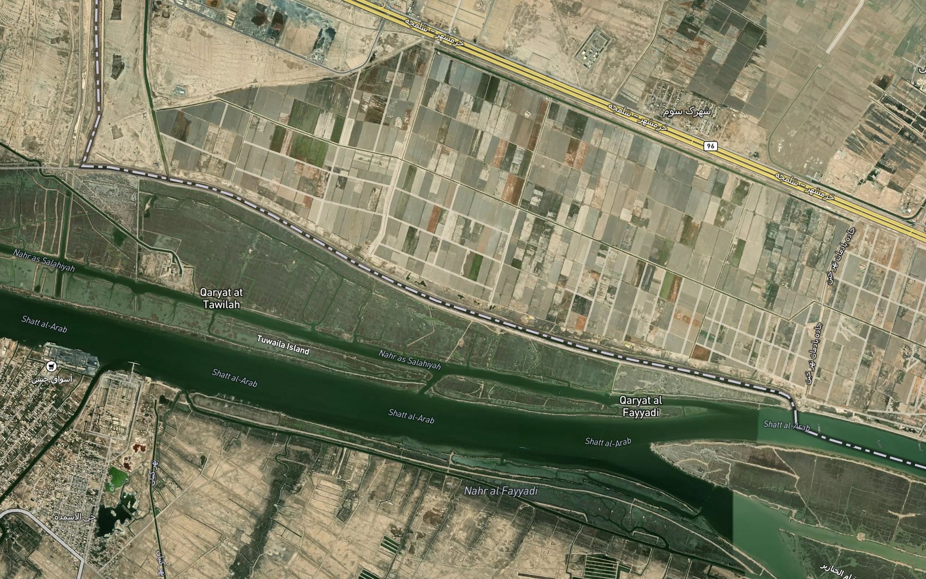 Satellite map of the Nahr-e Khomeyseh