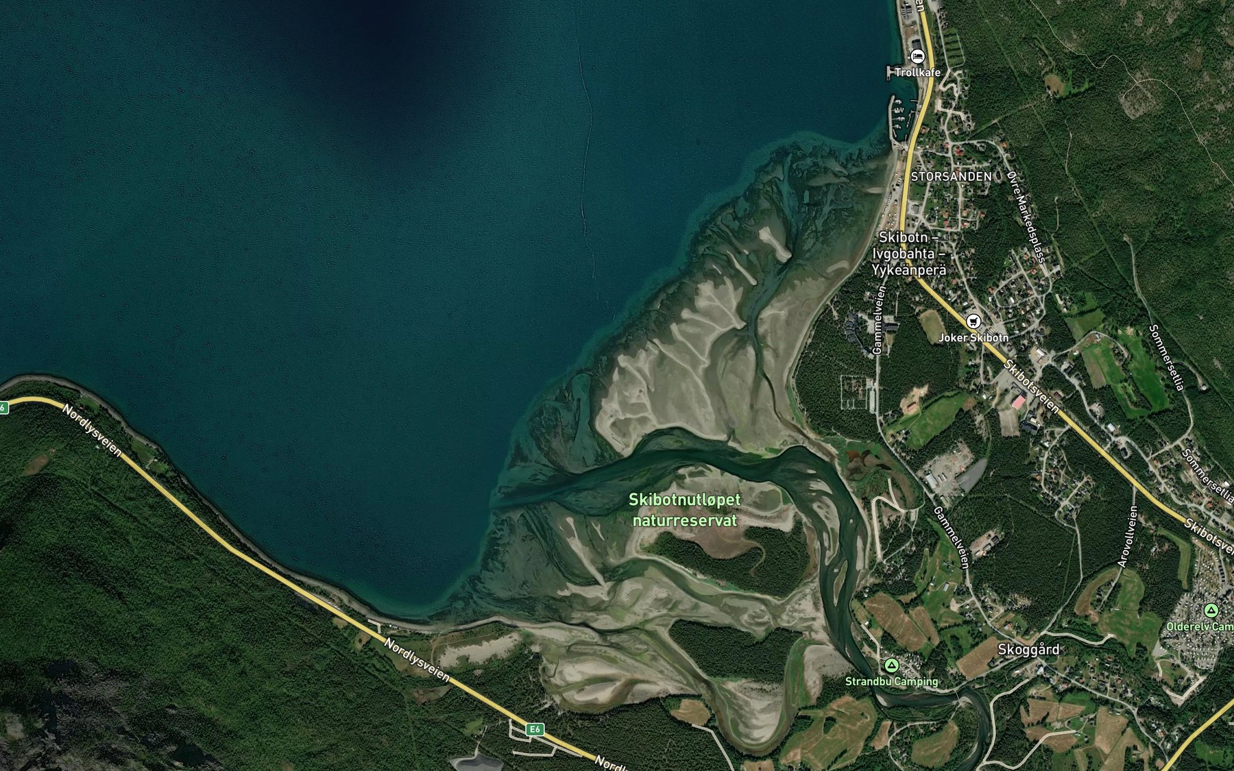 Satellite map of the Leira