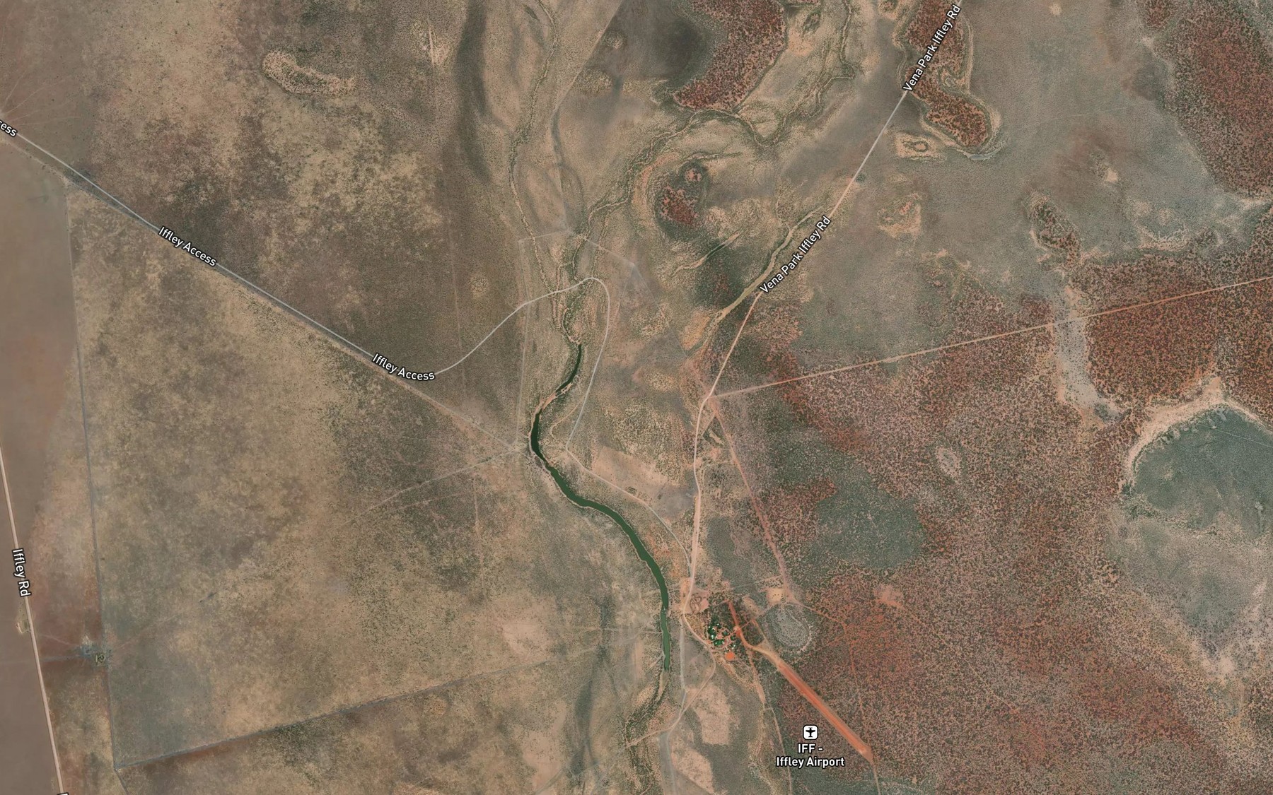 Satellite map of the Iffley Lagoon