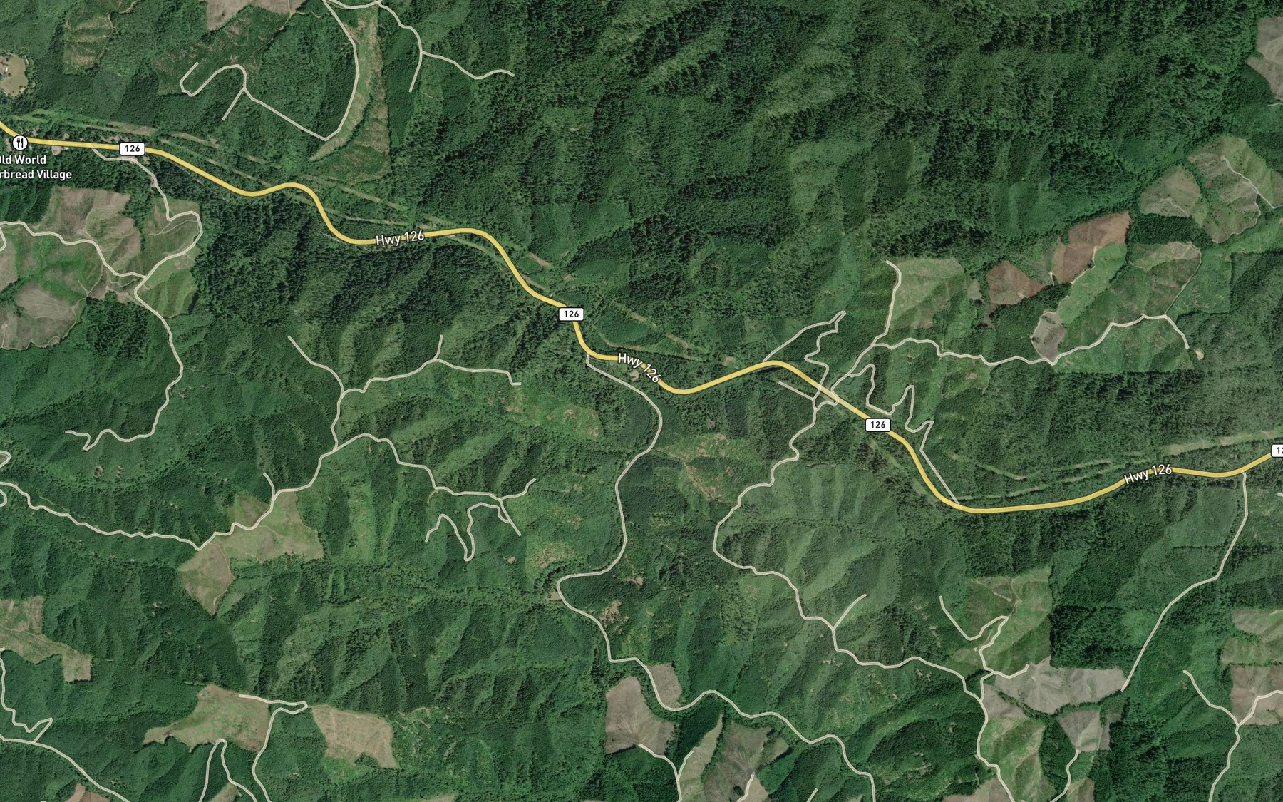 Satellite map of the Bridge Creek