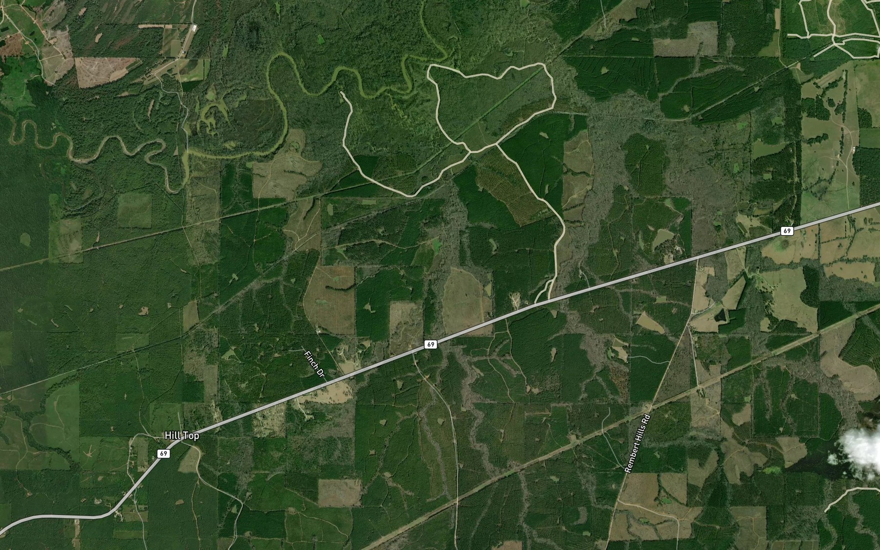 Satellite map of the Big Branch