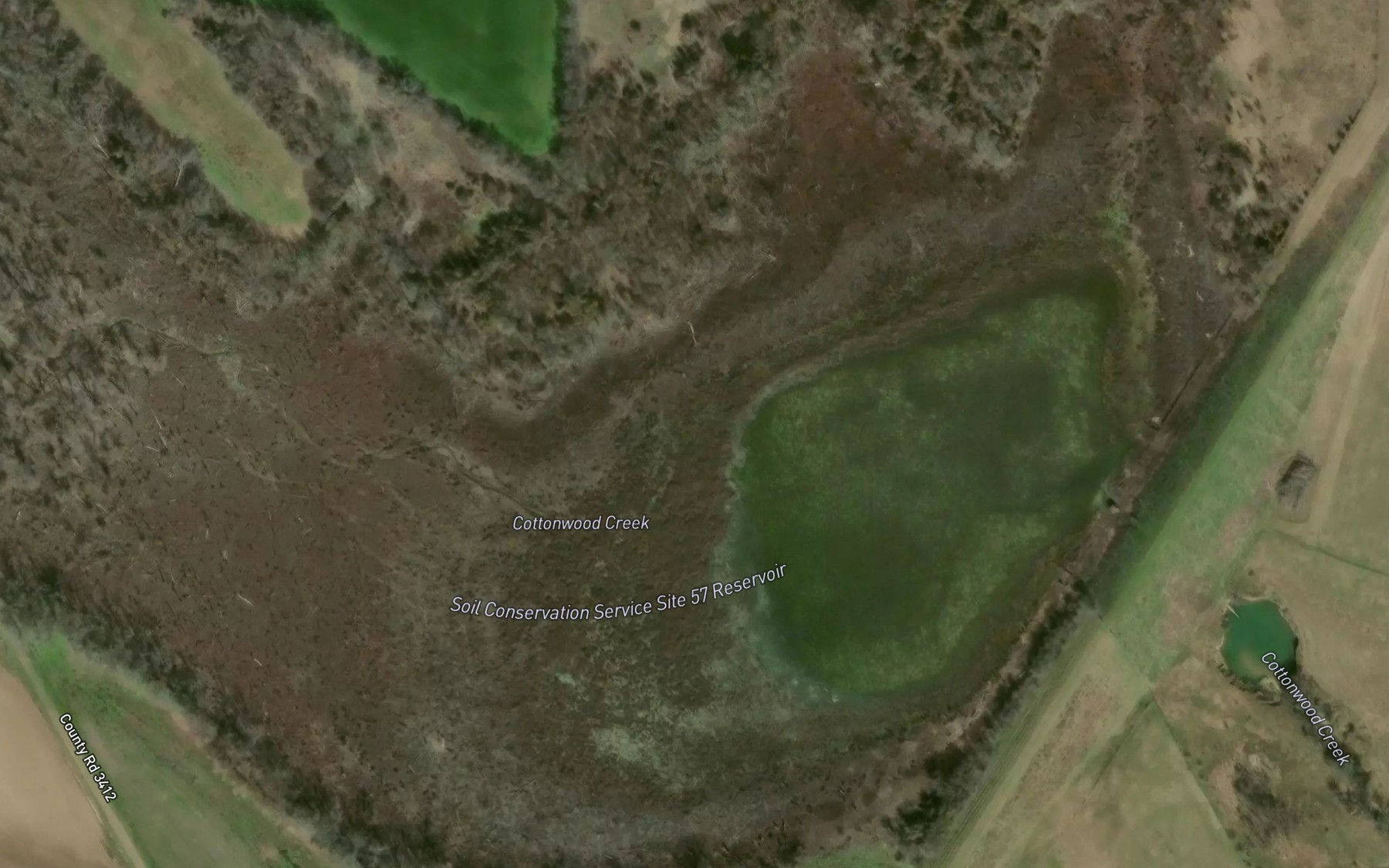 Satellite map of the Soil Conservation Service Site 57 Reservoir