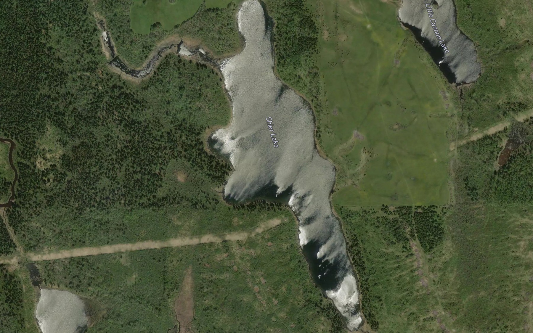 Satellite map of the Shier Lake