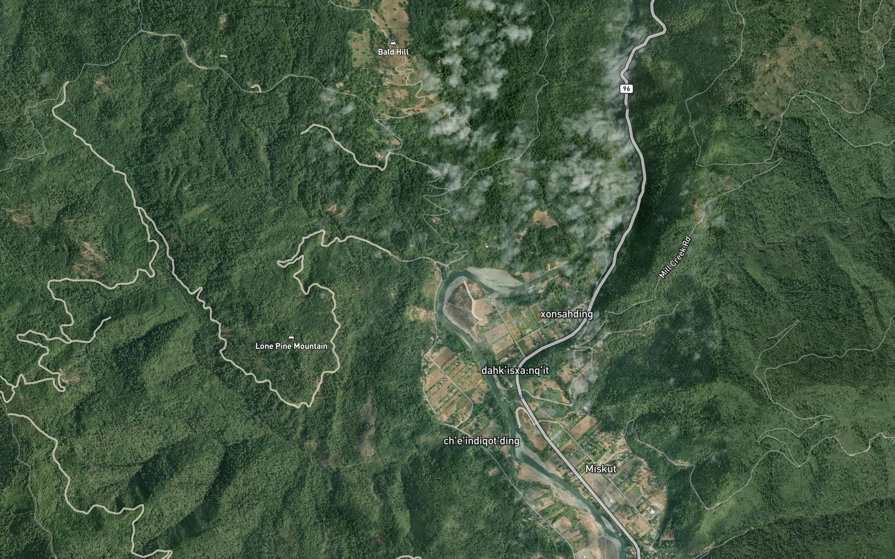Satellite map of the Beaver Creek