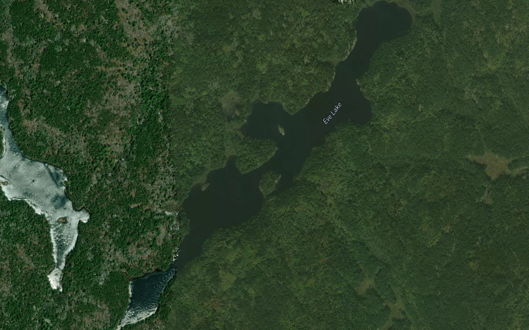 Satellite map of the Eve Lake