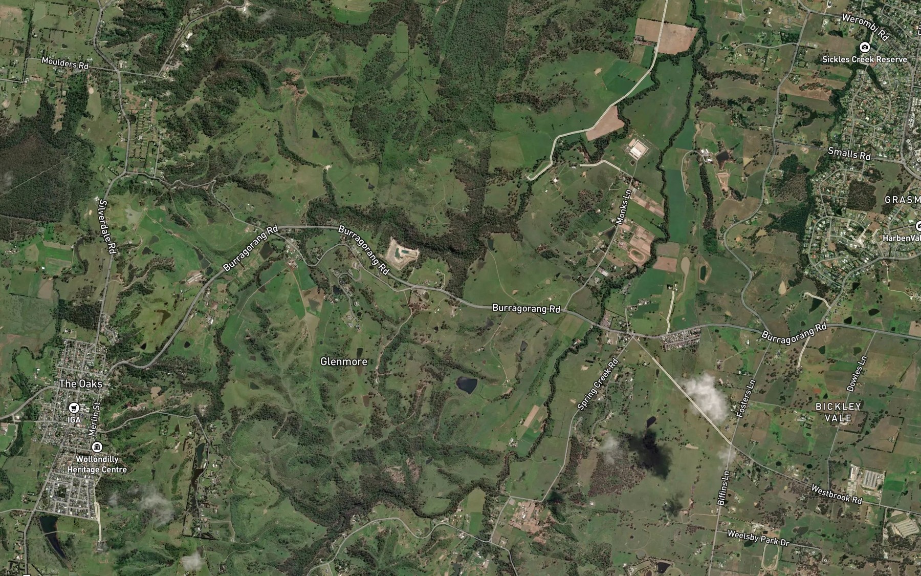 Satellite map of the Flaggy Creek