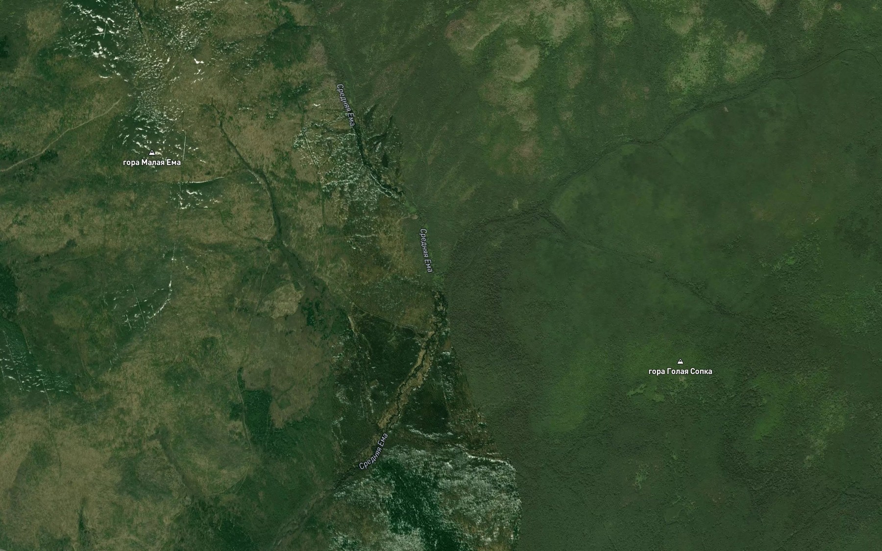 Satellite map of the Yemanskiy