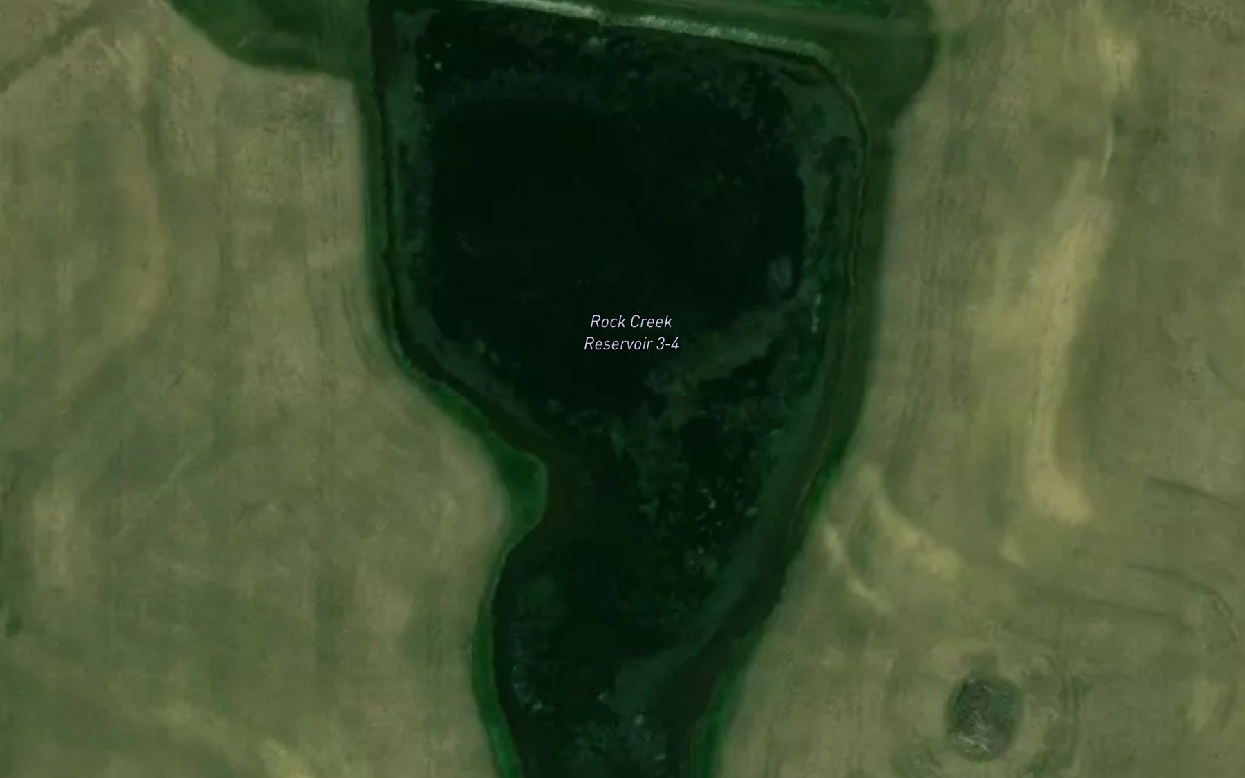 Satellite map of the Rock Creek Reservoir 3-4