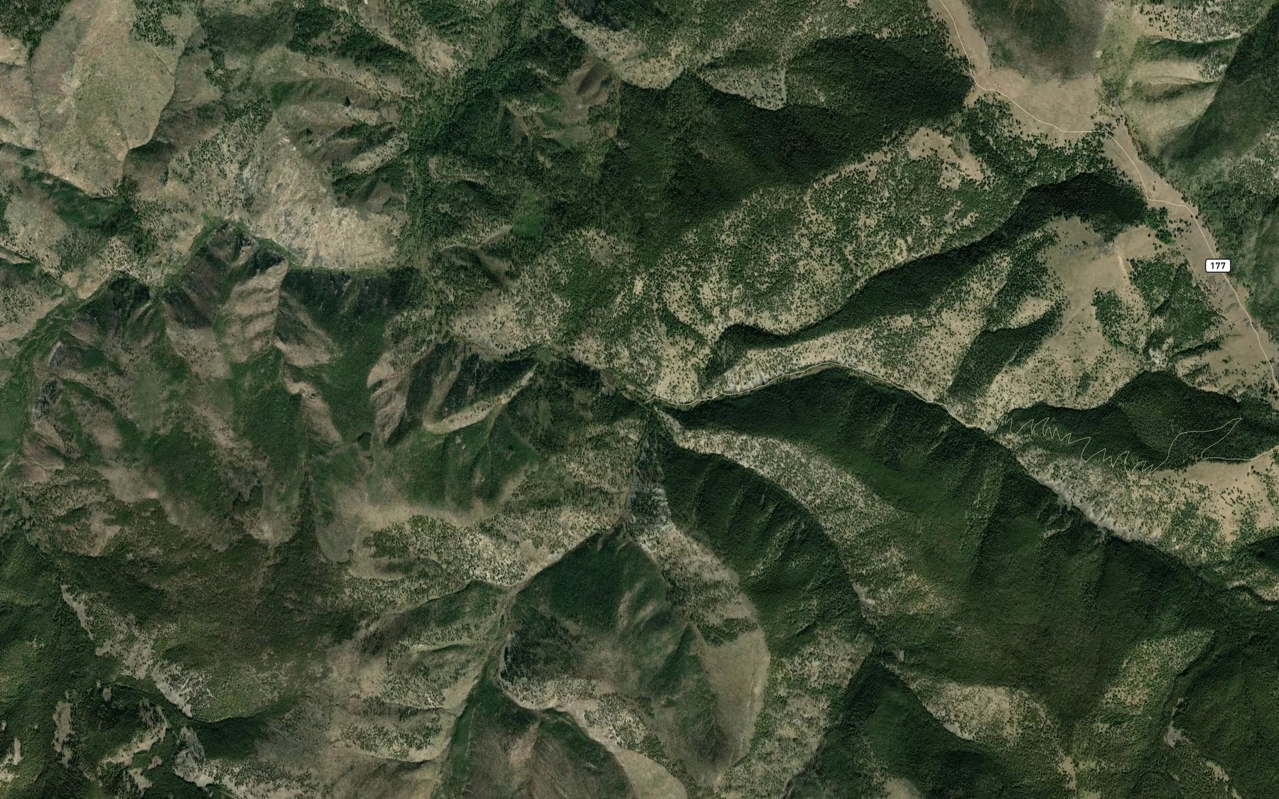 Satellite map of the Hart Creek