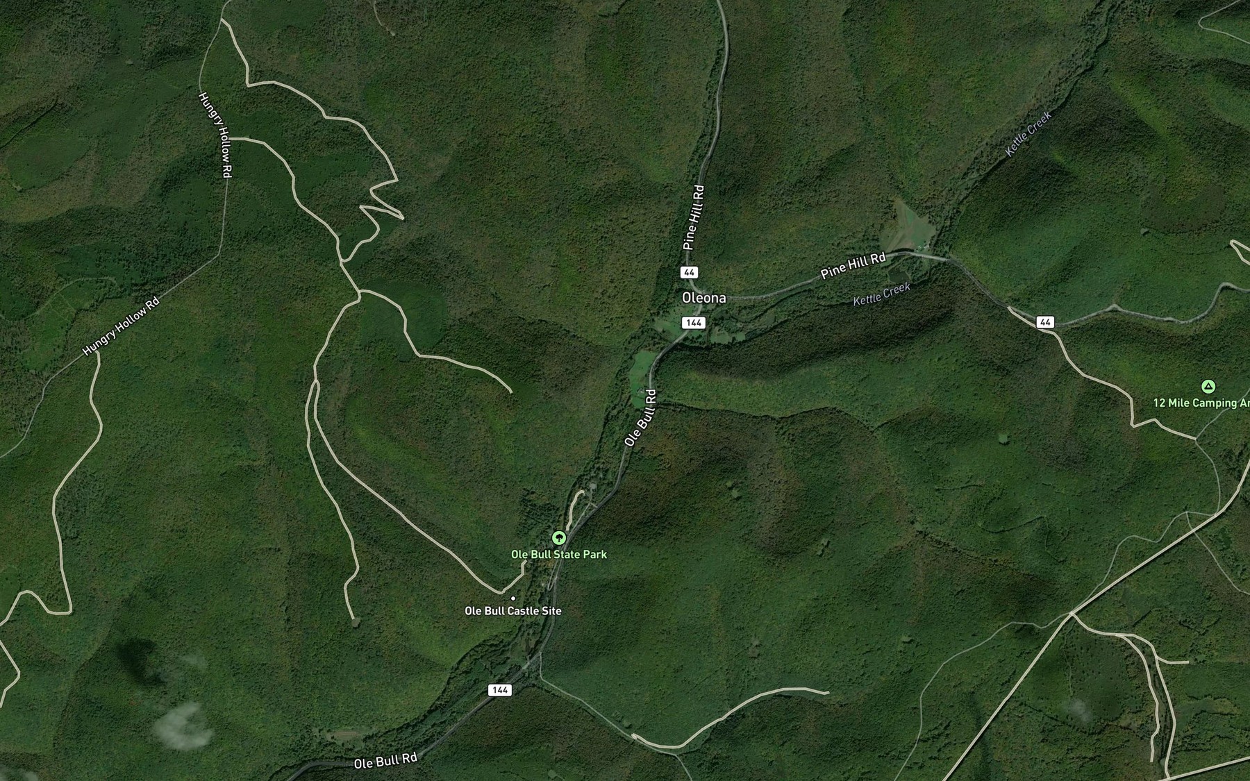Satellite map of the Hopper Run